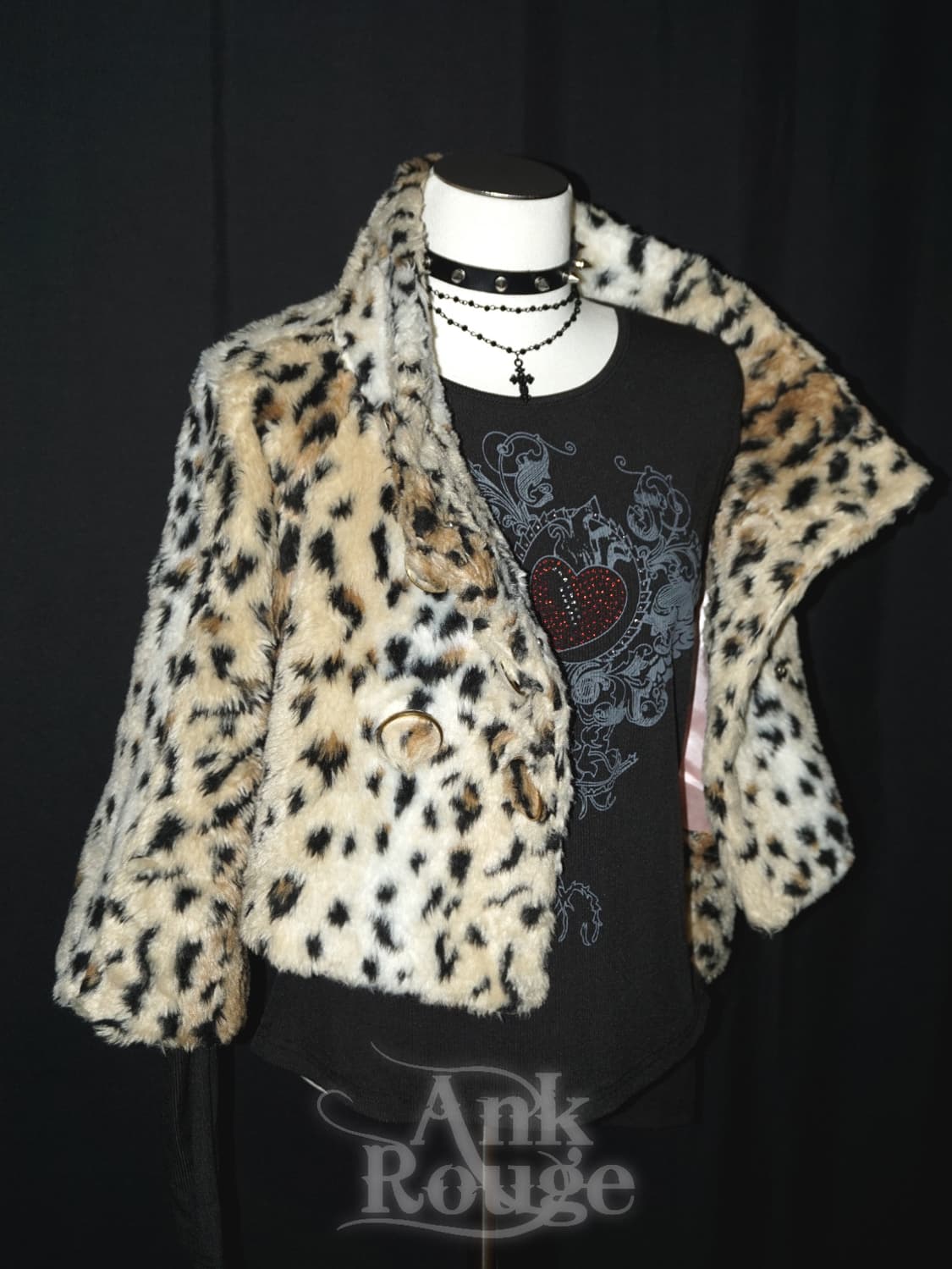 (ank rouge) leopard gyaru fur jacket  상품이미지1