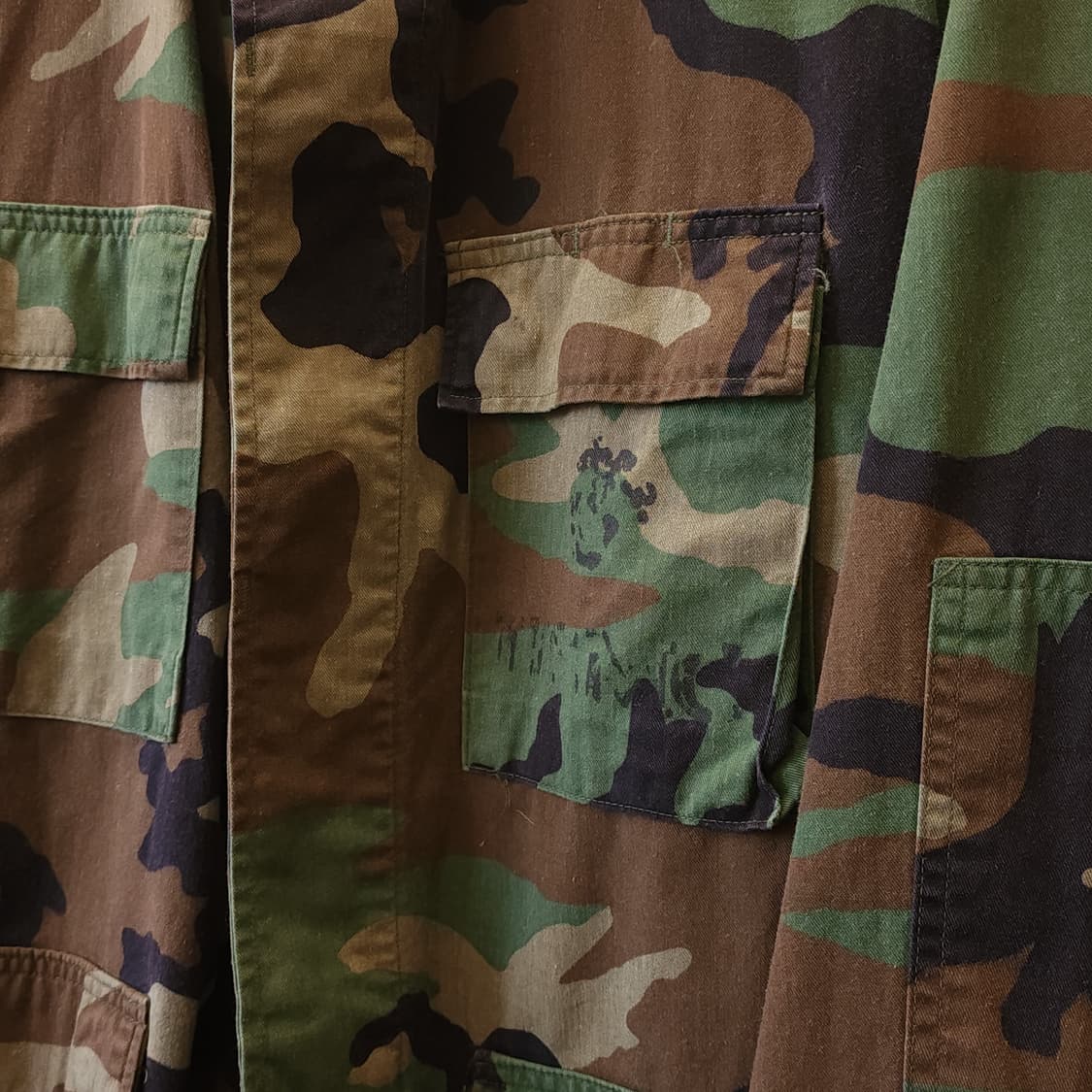 90s 미군 우드랜드 카모셔츠 BDU 미디움 레귤러 상품이미지8