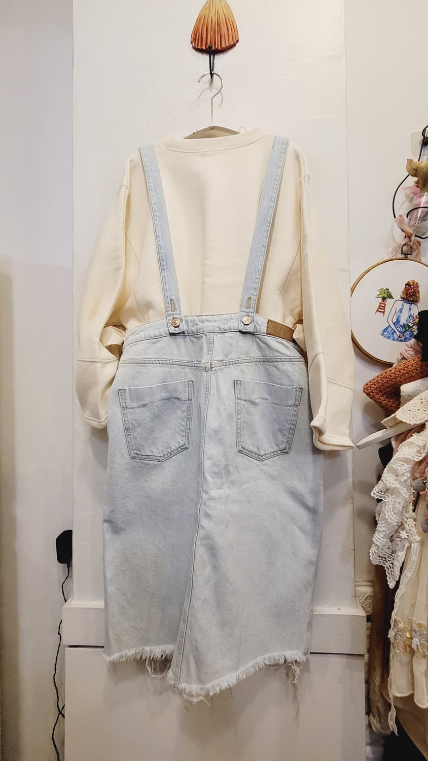 리본 기모 맨투맨. 자라 데님멜빵 상품이미지8