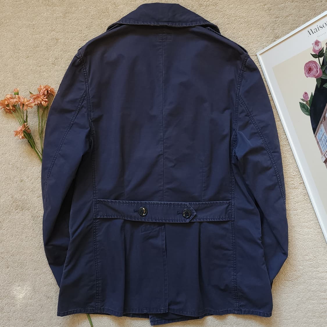 폴로 진스 컴퍼니 지퍼 디테일 코튼 피코트 L 상품이미지2