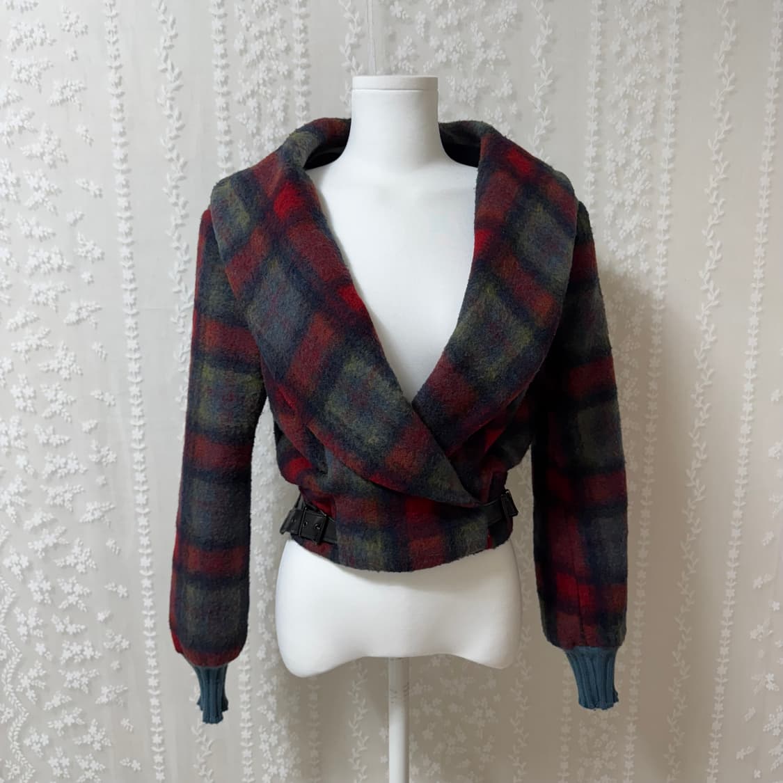비비안웨스트우드 앵글로매니아 타탄 체크 자켓 라나울 40 상품이미지4