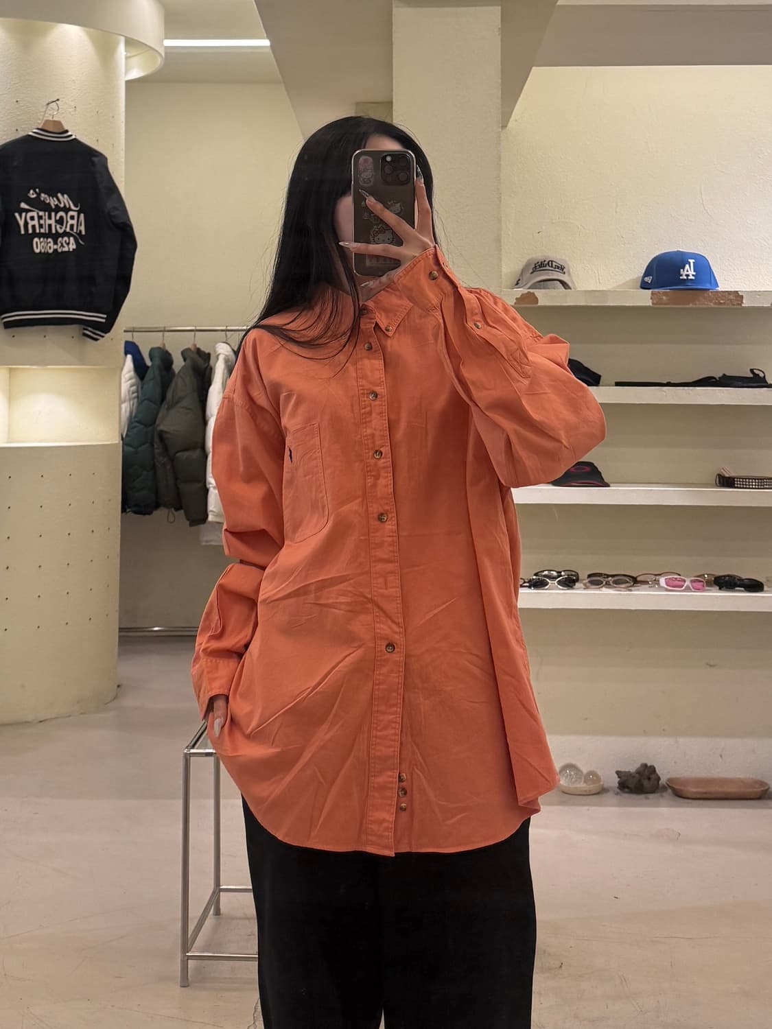 폴로 랄프로렌 포니 자수 버튼다운 셔츠 오렌지 U820 상품이미지1