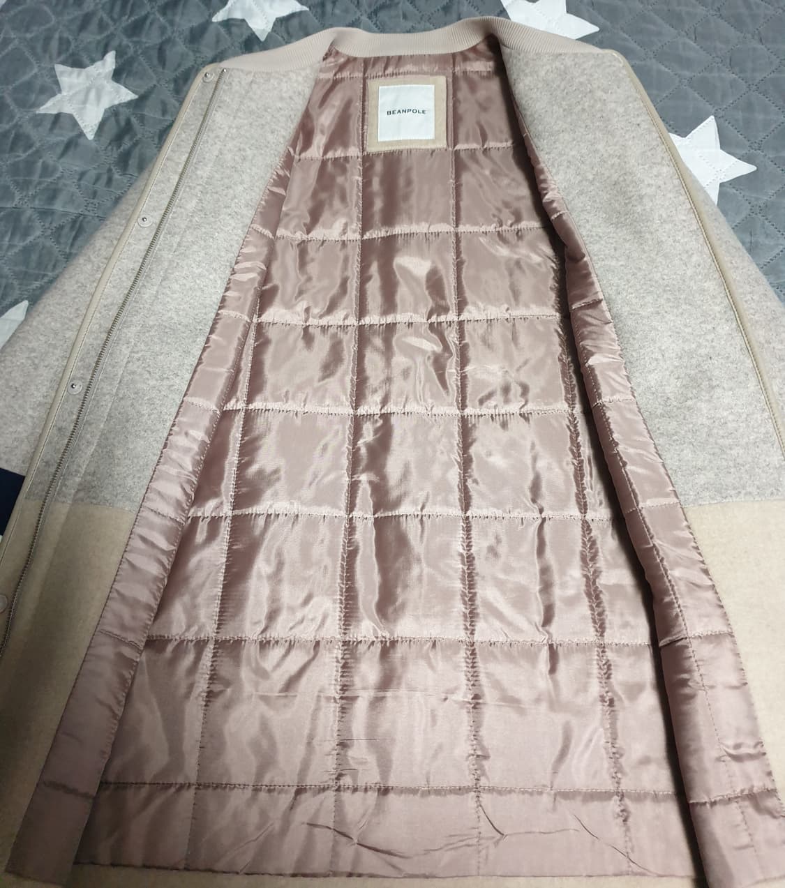 (제일모직) 빈폴레이디스 컬러블록 클래식 라운드넥 울 코트 (M) 상품이미지3