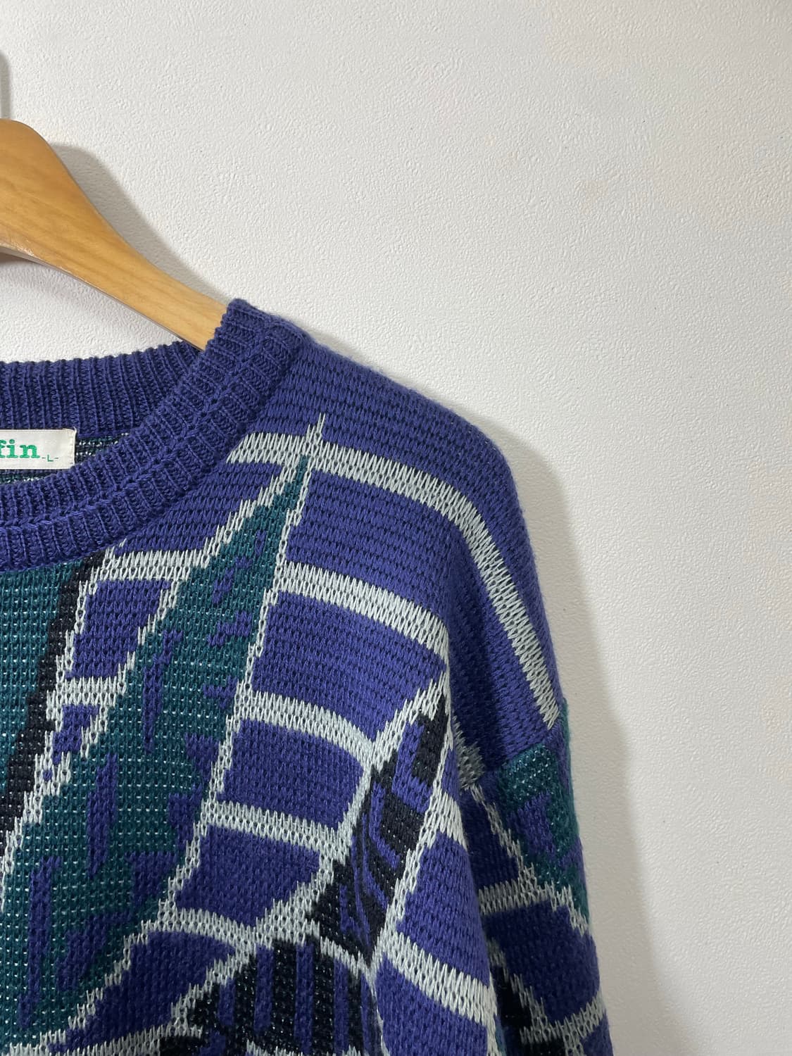 일본빈티지 기하학 니트 L - K39  상품이미지3