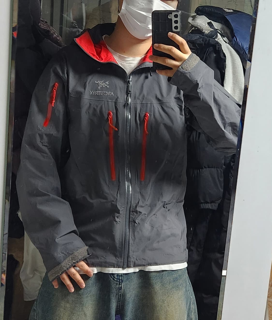 아크테릭스 알파 sv 파일럿 그레이 바람막이 후드 자켓 상품이미지2