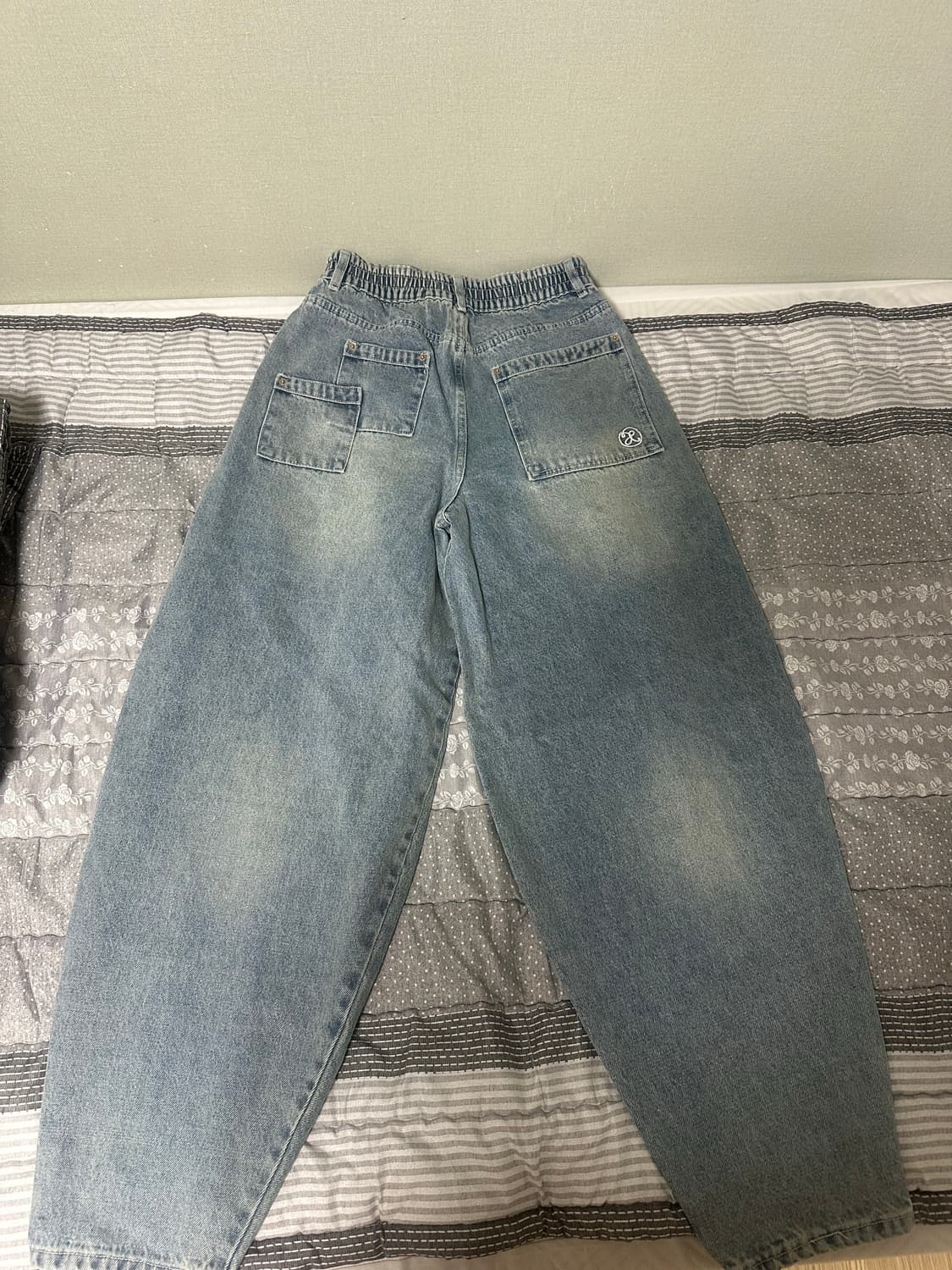 엑스톤즈 XP172 빅 와이드 벌룬 데님 팬츠 (BLUE) S 상품이미지3