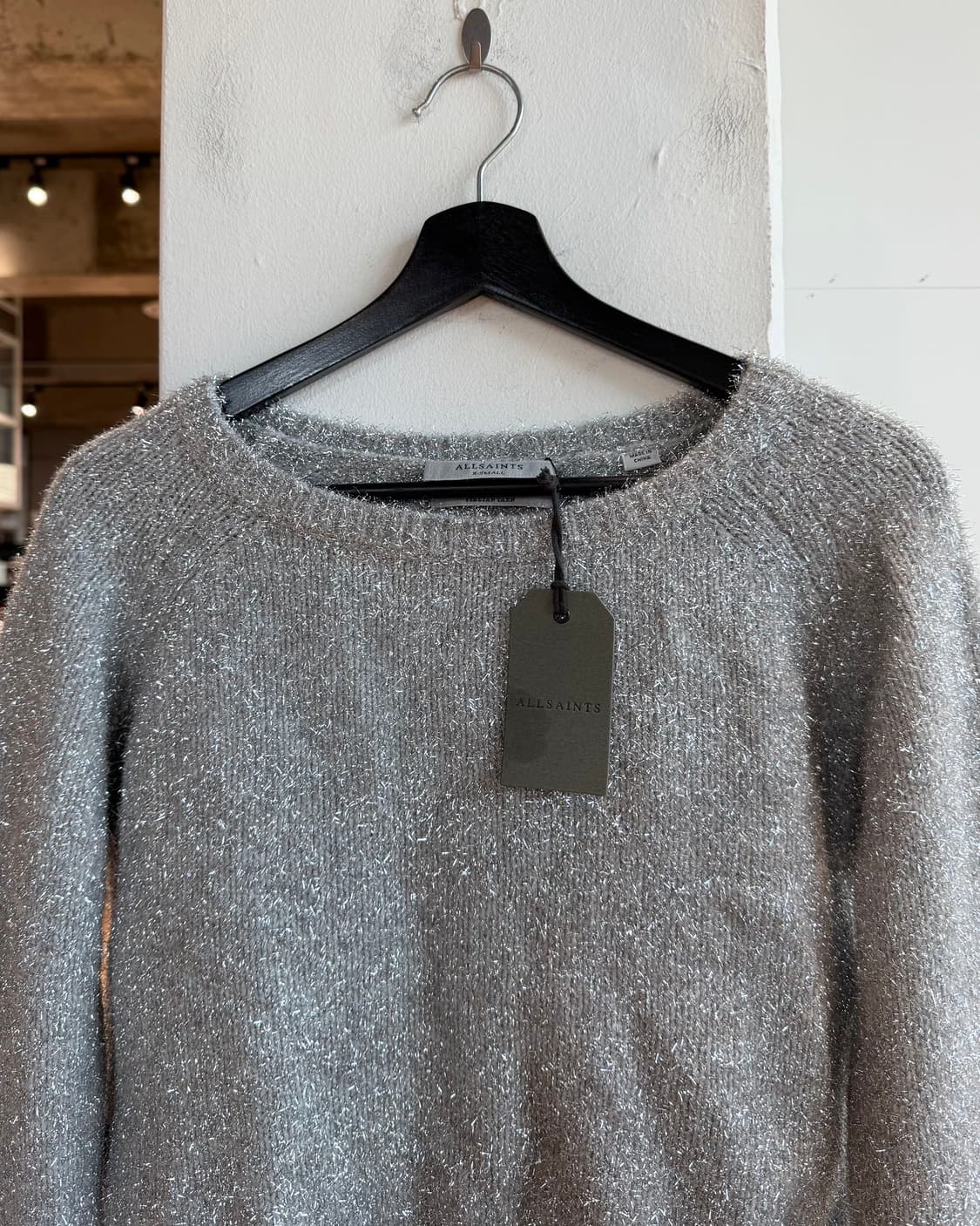 올세인츠 실버 로제타 틴셀 크롭 니트 상품이미지3