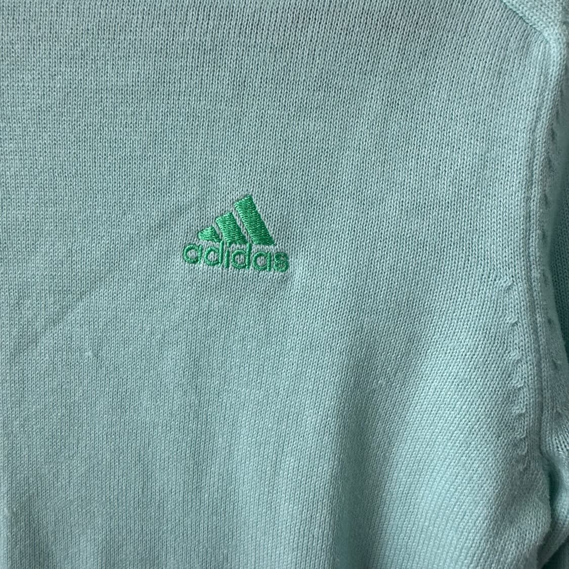 아디다스 민트 삼선 니트 티셔츠 XS 상품이미지4