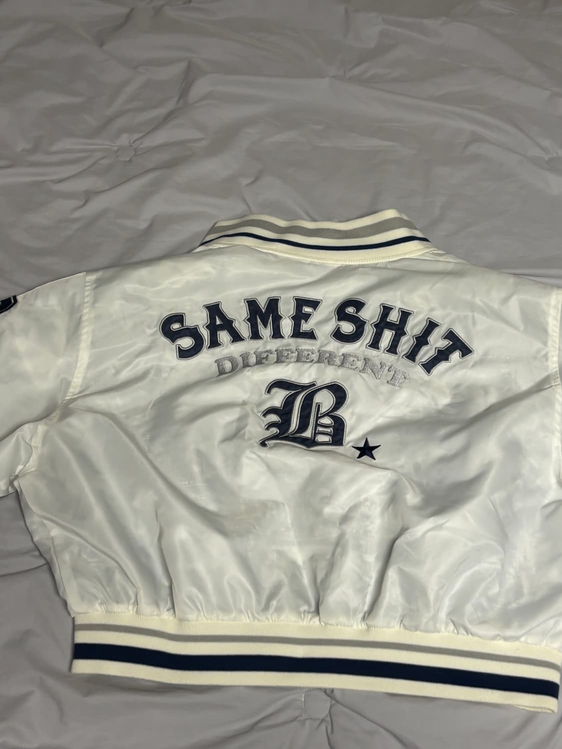 배디 바시티 베이스볼 자켓 화이트 M 상품이미지8