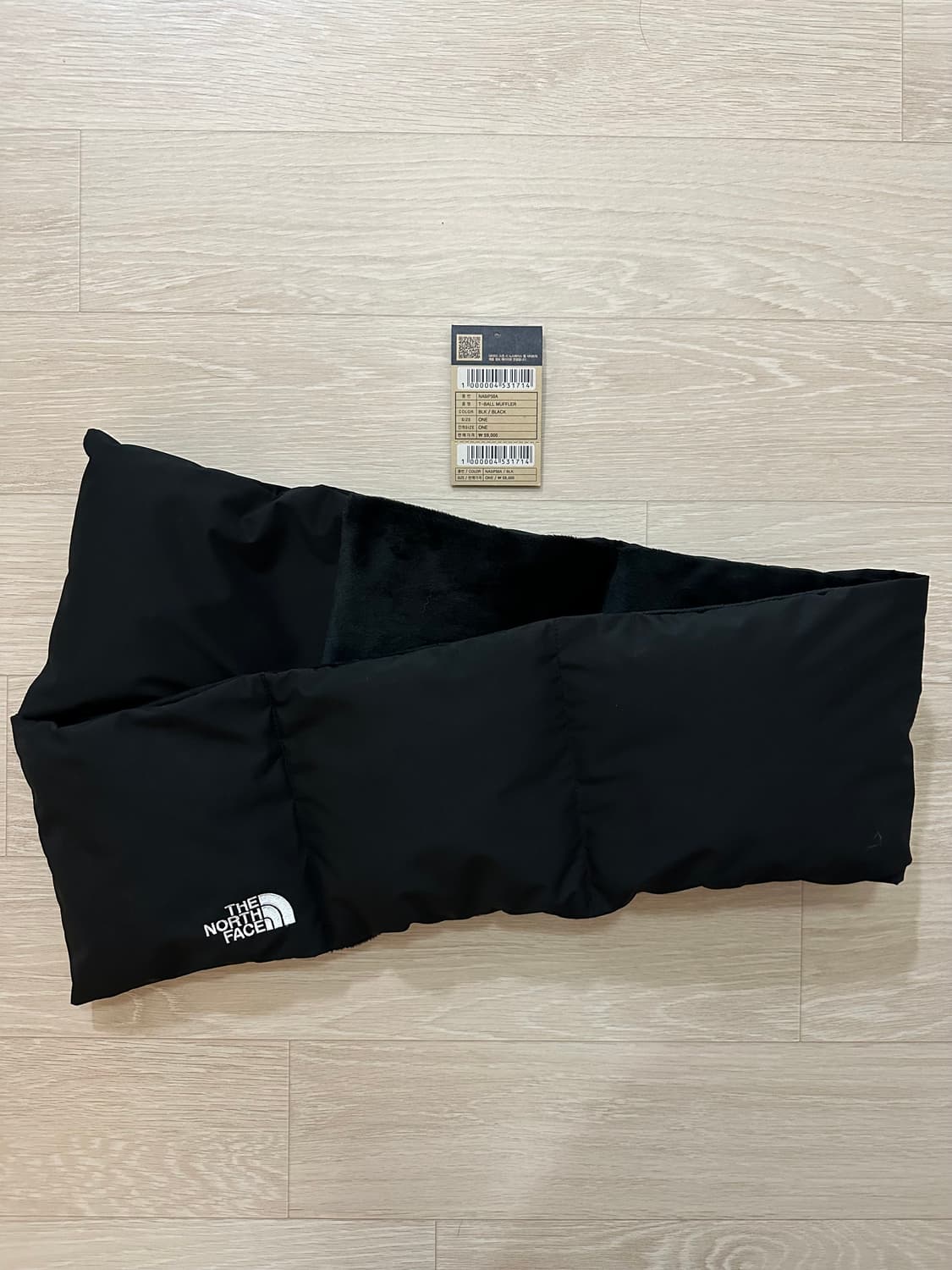 [os] 노스페이스 티볼 패딩 머플러 블랙 상품이미지1
