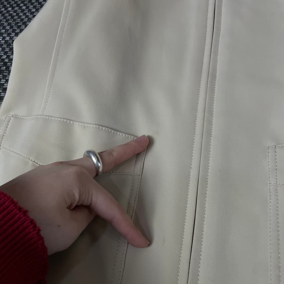 레노마 스포츠 연베이지 니트 폴리 집업 자켓 95 상품이미지5