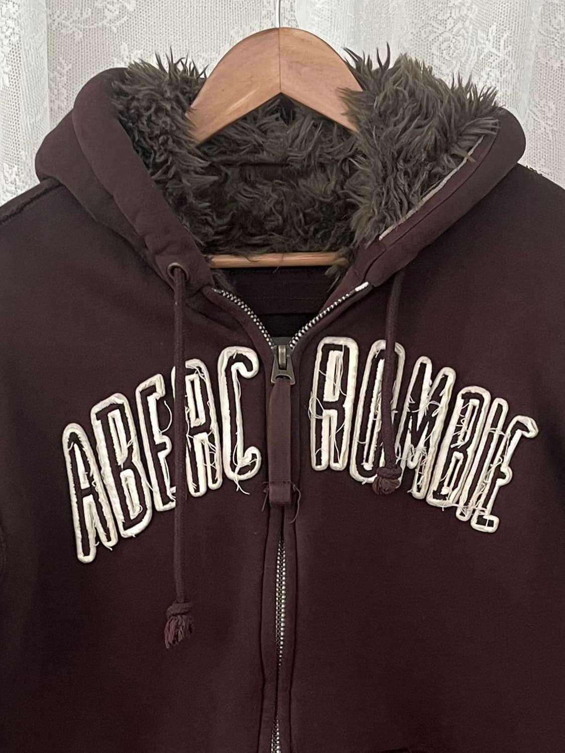 M) 00s 아베크롬비 울프죠 후드집업 브라운 상품이미지3
