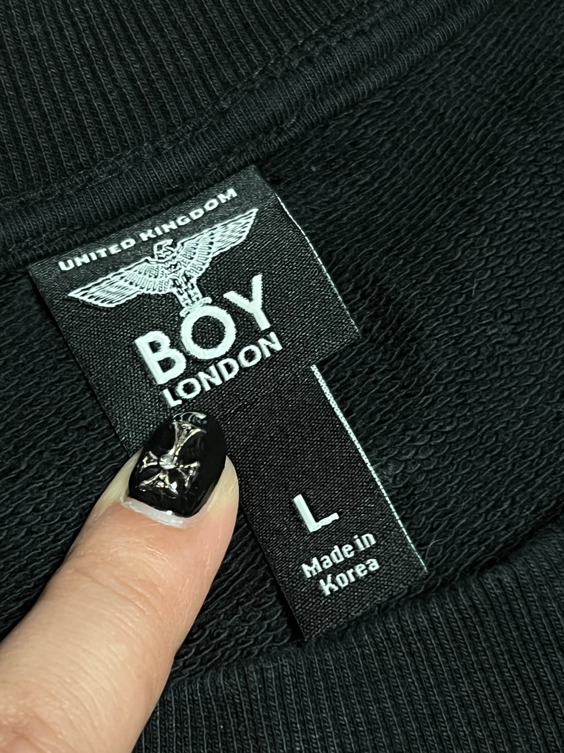 보이런던 스네이크 체인 맨투맨 L 블랙 상품이미지5