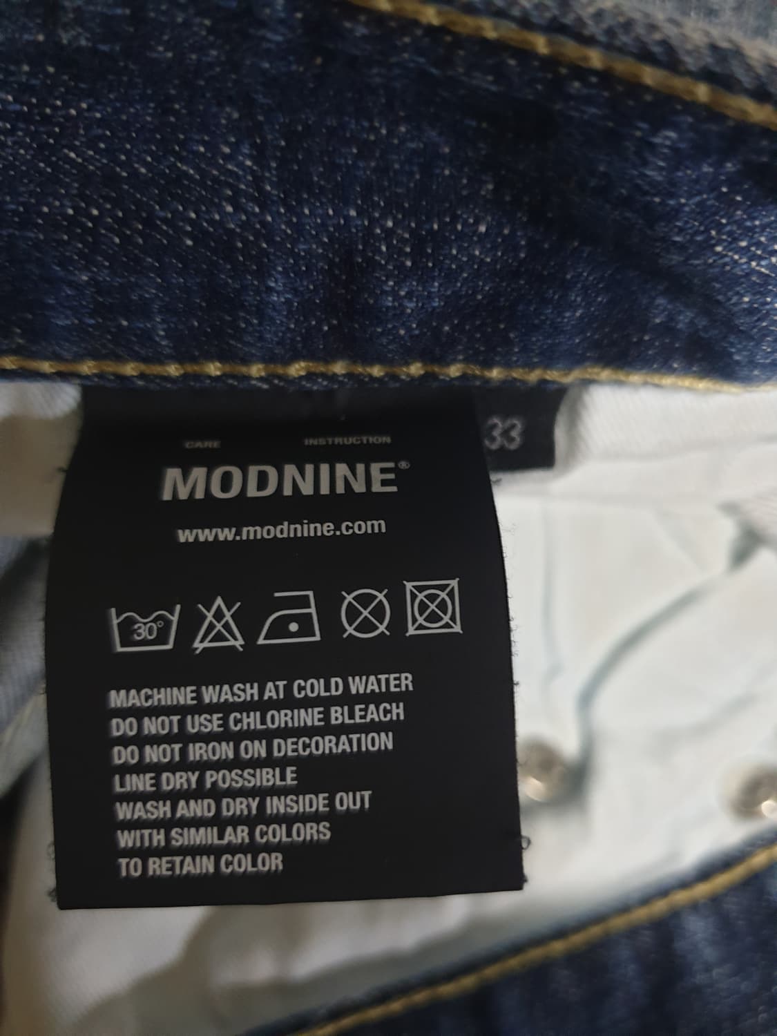 모드나인 MOD1ss 슬림 스트레이트 빈티지워싱 스판 데님진 (33) 상품이미지6