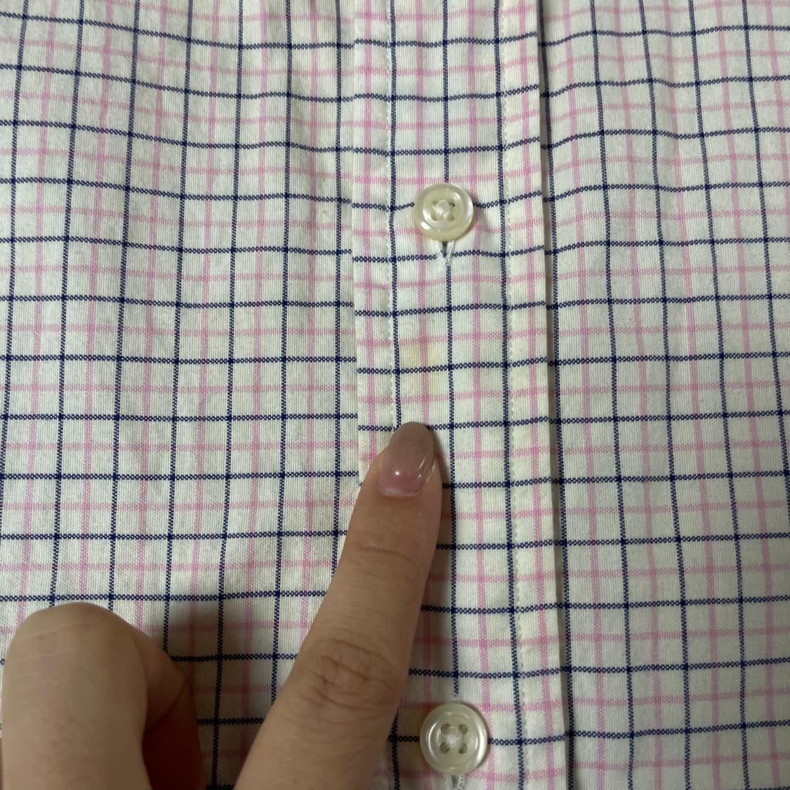 폴로 랄프로렌 네이비포니 핑크 네이비 체크 긴팔 셔츠 커스텀핏 상품이미지6