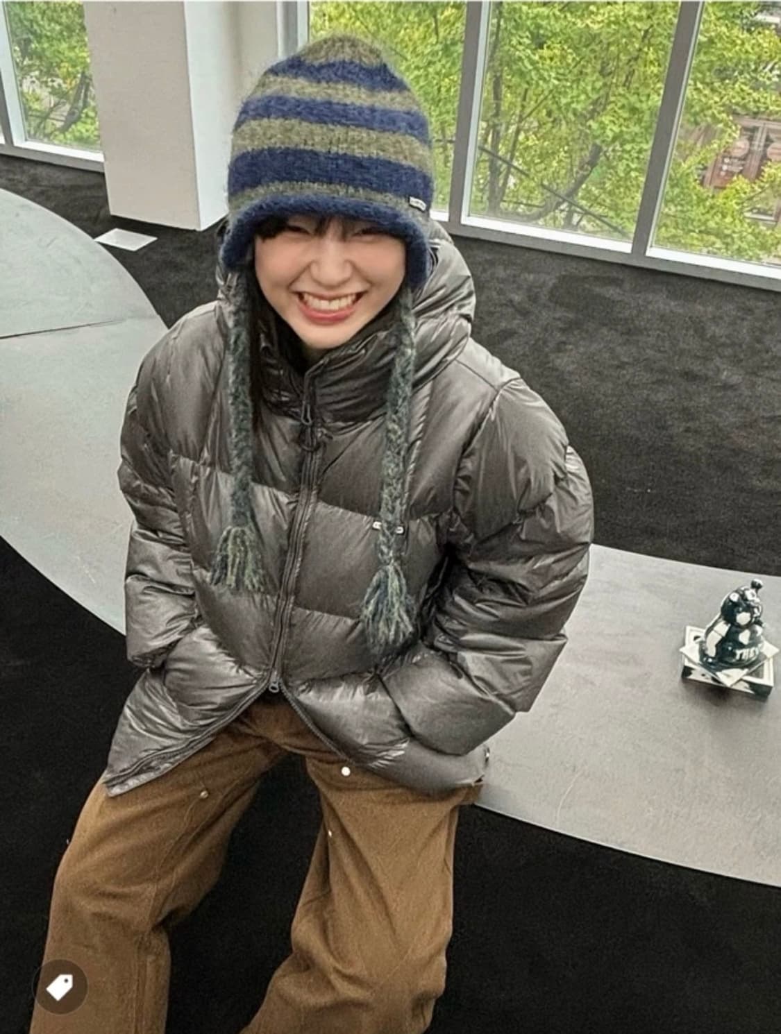 더바이닐하우스 후디드 덕 다운 자켓 패딩 차콜 m 상품이미지2