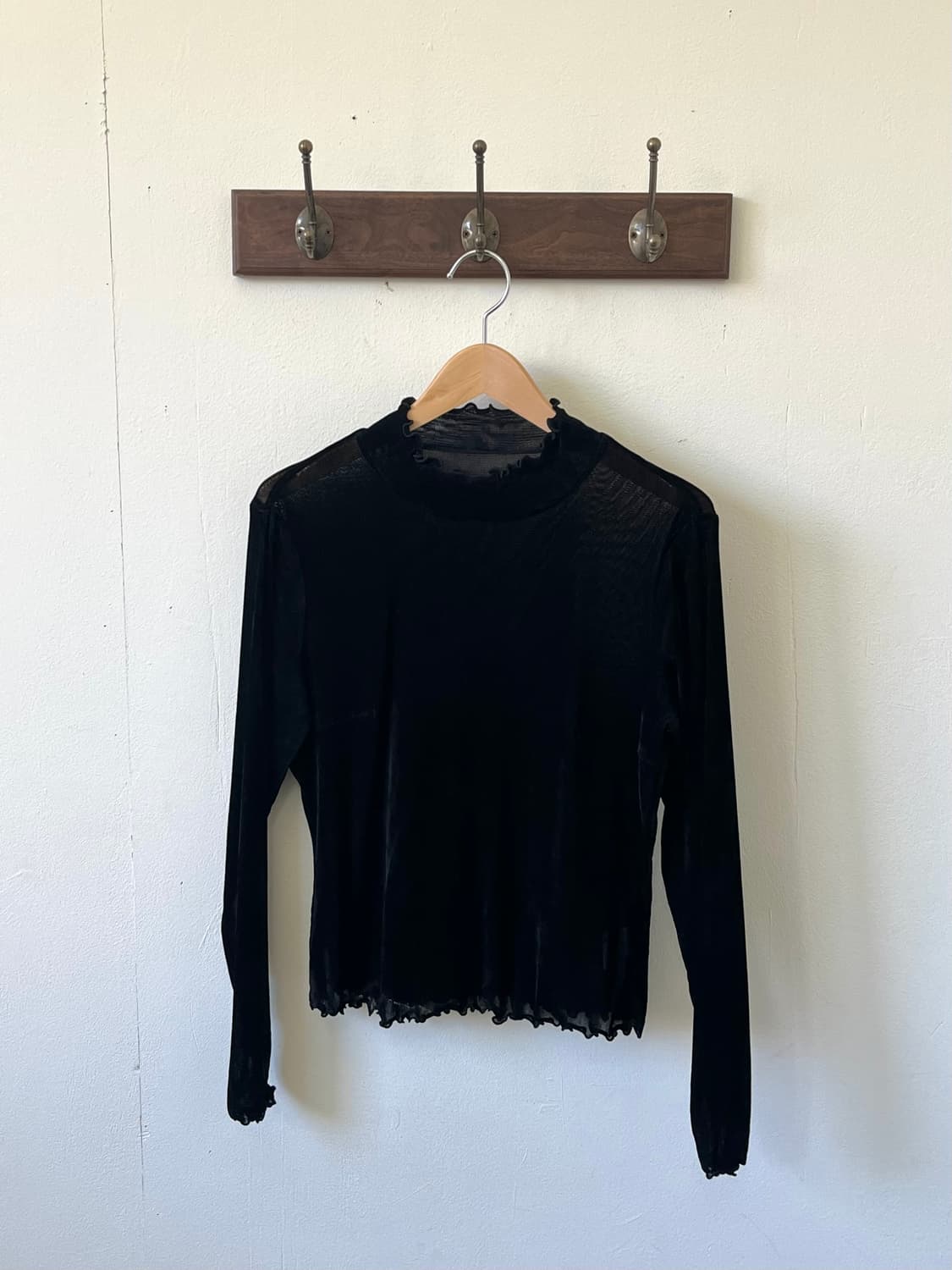 Chamois 벨벳 시스루 터틀넥 상품이미지1