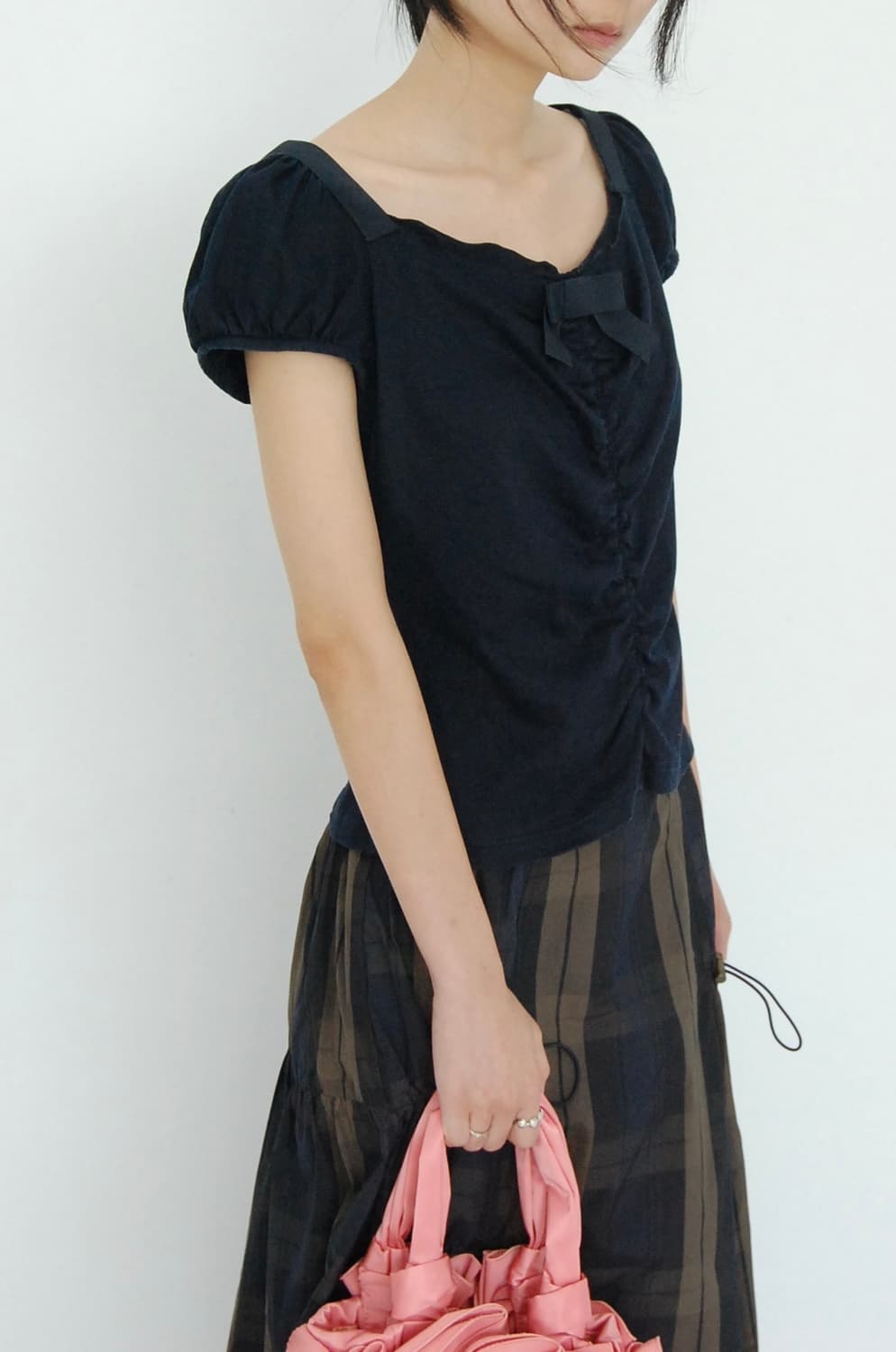 M’s gracy ribbon shirring top 상품이미지2