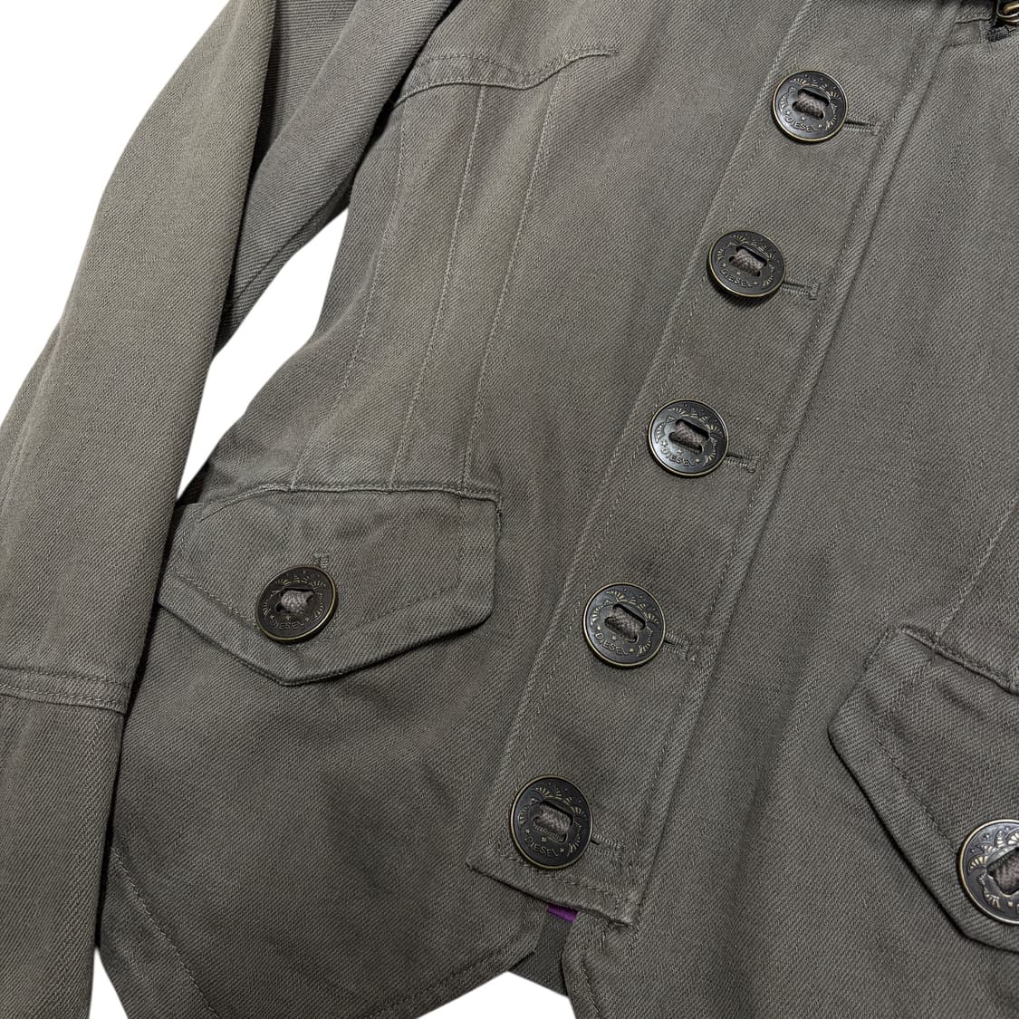 디젤 00's 아카이브 카키 브라운 퍼프 숄더 y2k 빈티지 자켓 상품이미지3