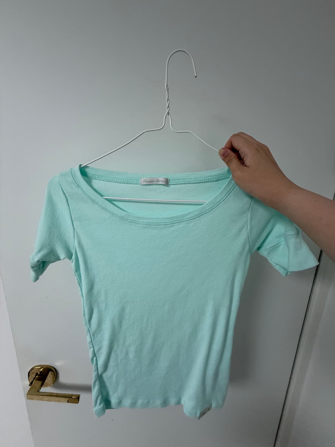 샵페어리 shopfaerie rib half top mint 상품이미지2