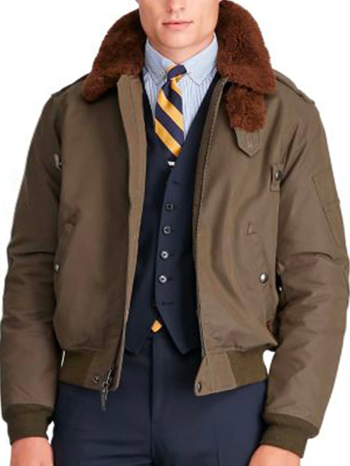 폴로 랄프로렌 b-15 램스킨 시어링 왁스 다운 봄버자켓 상품이미지5