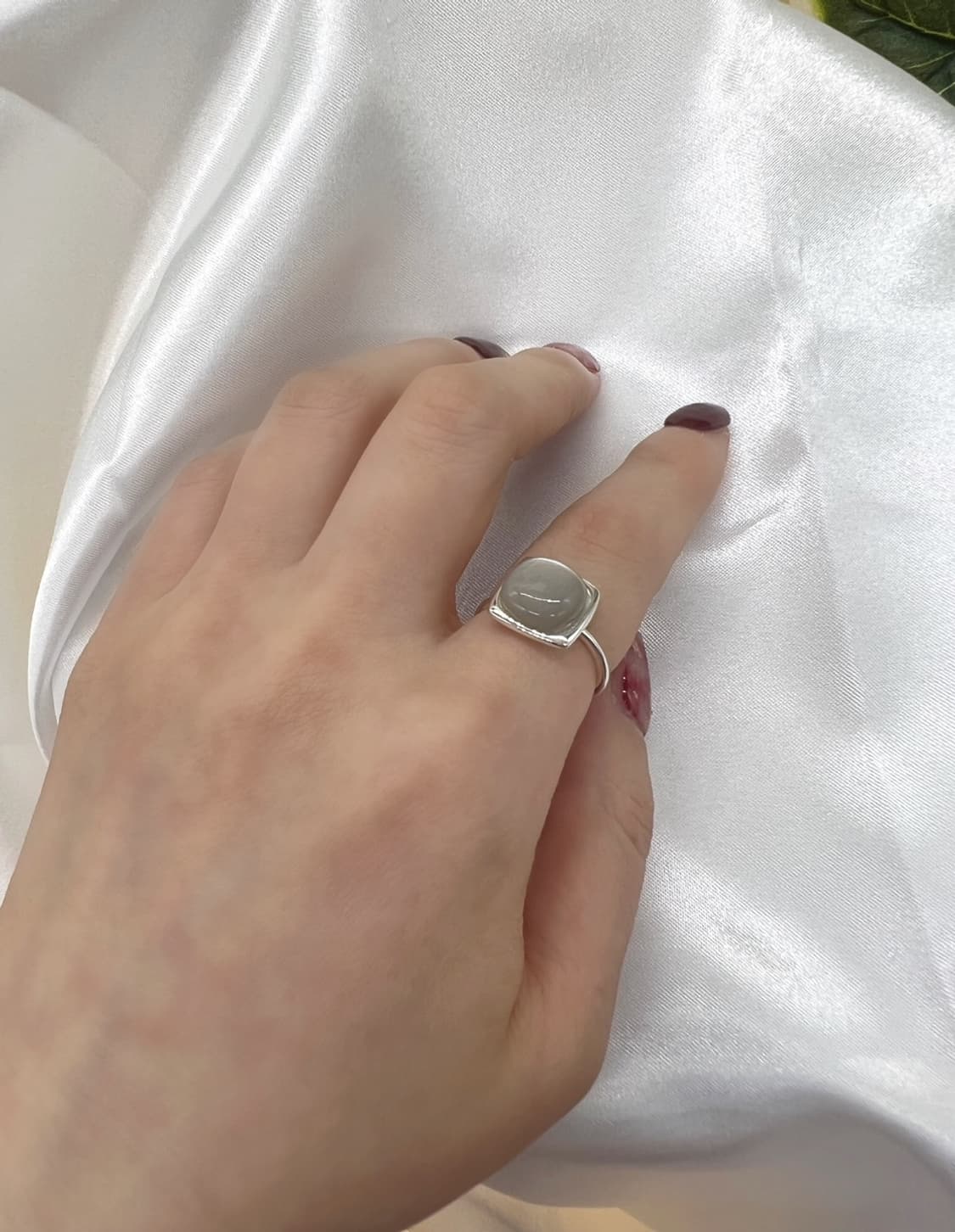실버925 천연석 반지 / 그레이 문스톤 상품이미지1