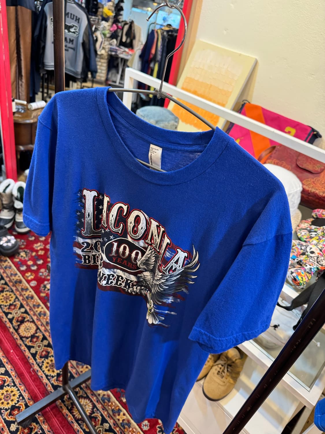 Laconia Bike Week 100주년 기념 바이크 반팔 티셔츠 M 상품이미지7