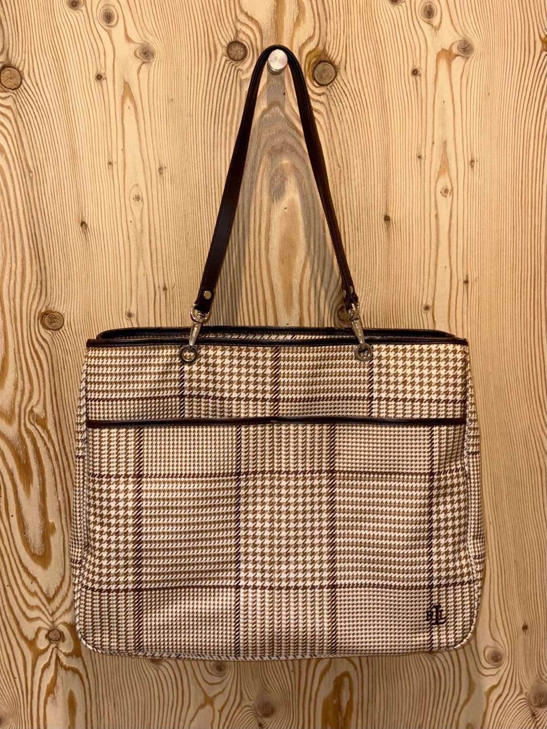 폴로 랄프로렌 체크 토트백  상품이미지1