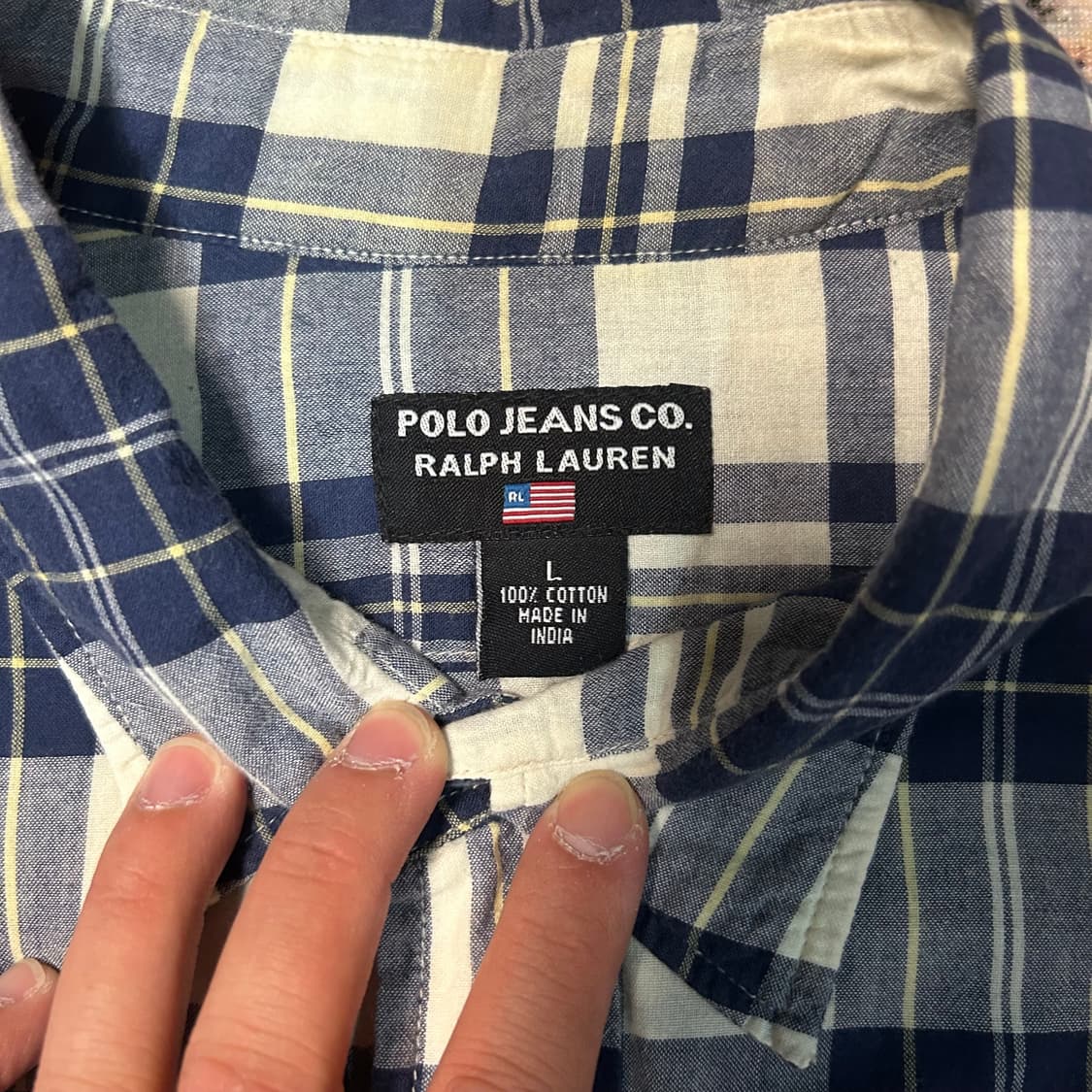 [XL] 90s 폴로 진 컴퍼니 체크 반팔 셔츠 상품이미지3