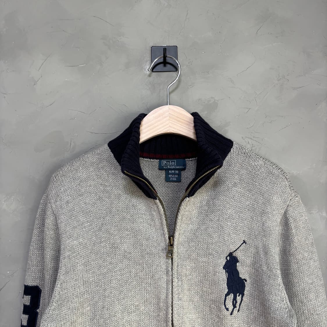 폴로 랄프로렌 빅포니 니트 집업 그레이 상품이미지2