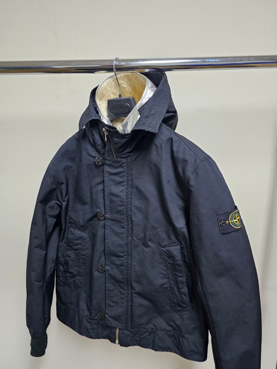 스톤아일랜드 Silver Sherling Liner Fur 다비드 자켓 상품이미지1