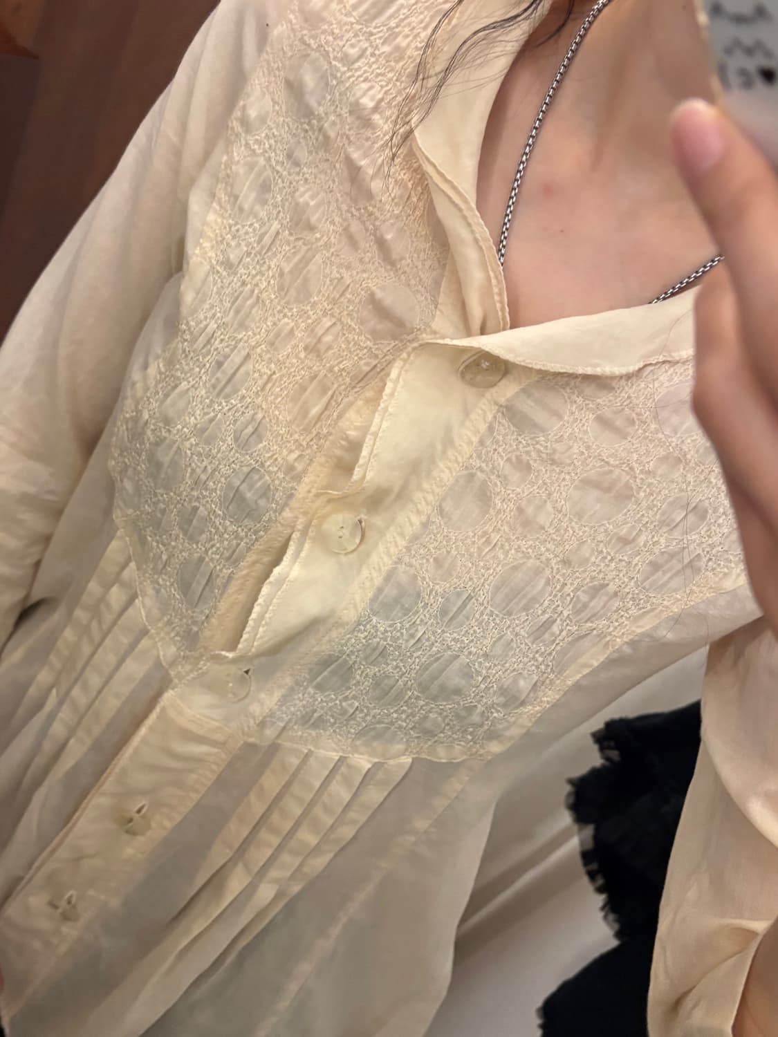 jpn vintage ivory ruffle blouse 상품이미지4