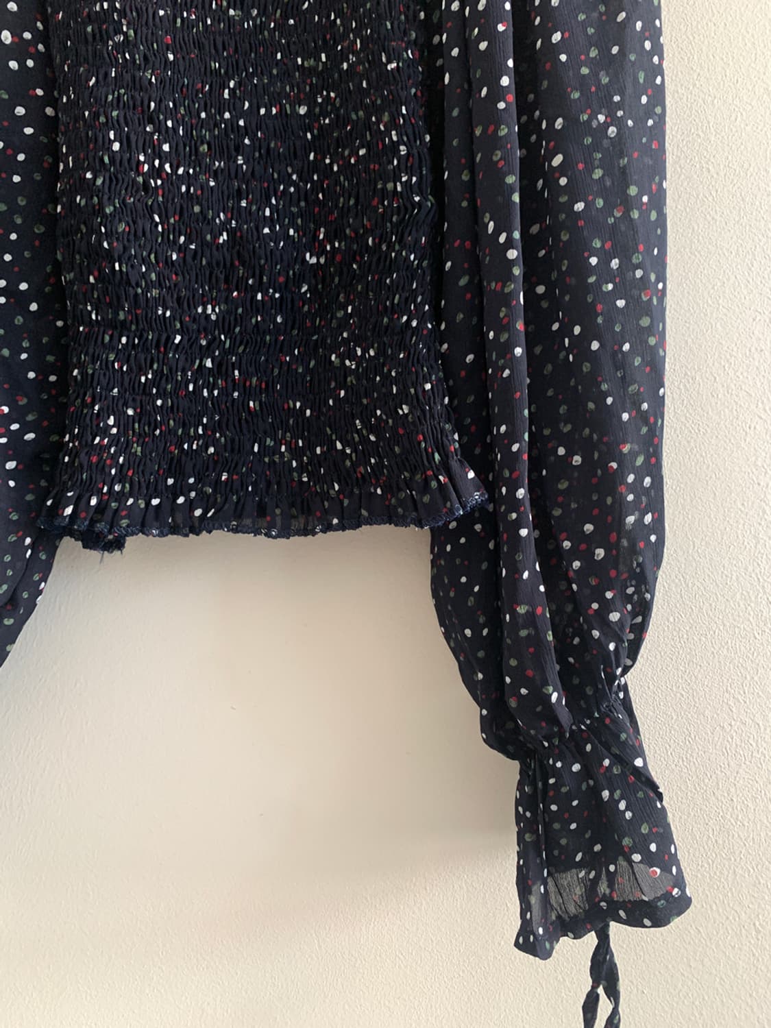 Dot navy shirts blouse 상품이미지3