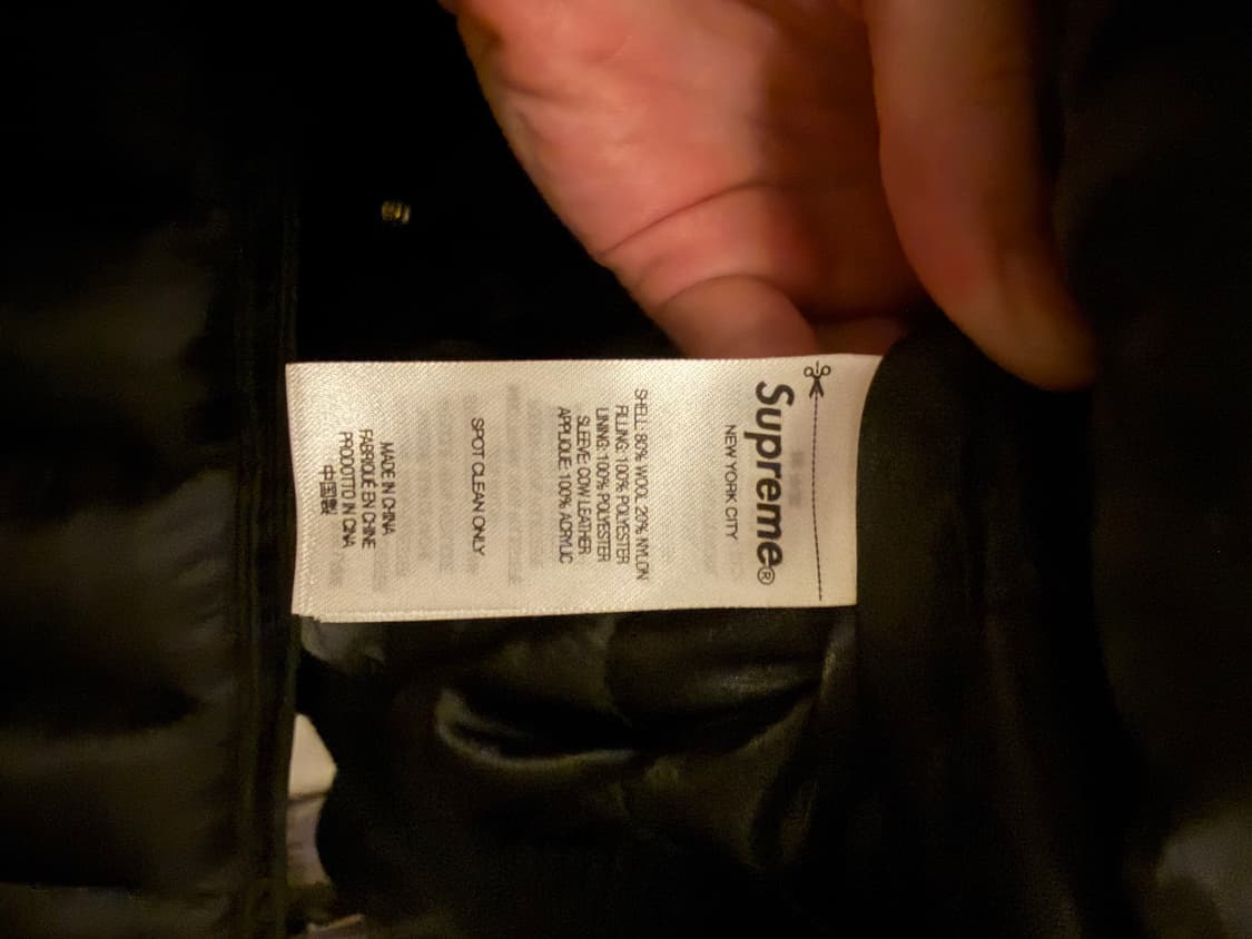 슈프림X바운티헌터 바시티자켓 블랙 S 상품이미지4