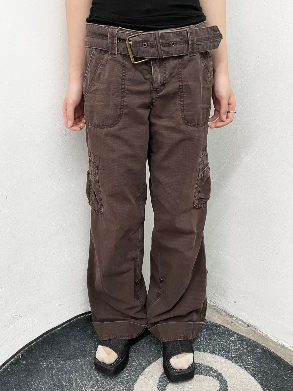 타미힐피거 브라운 포켓 카고 벨트 팬츠 상품이미지2