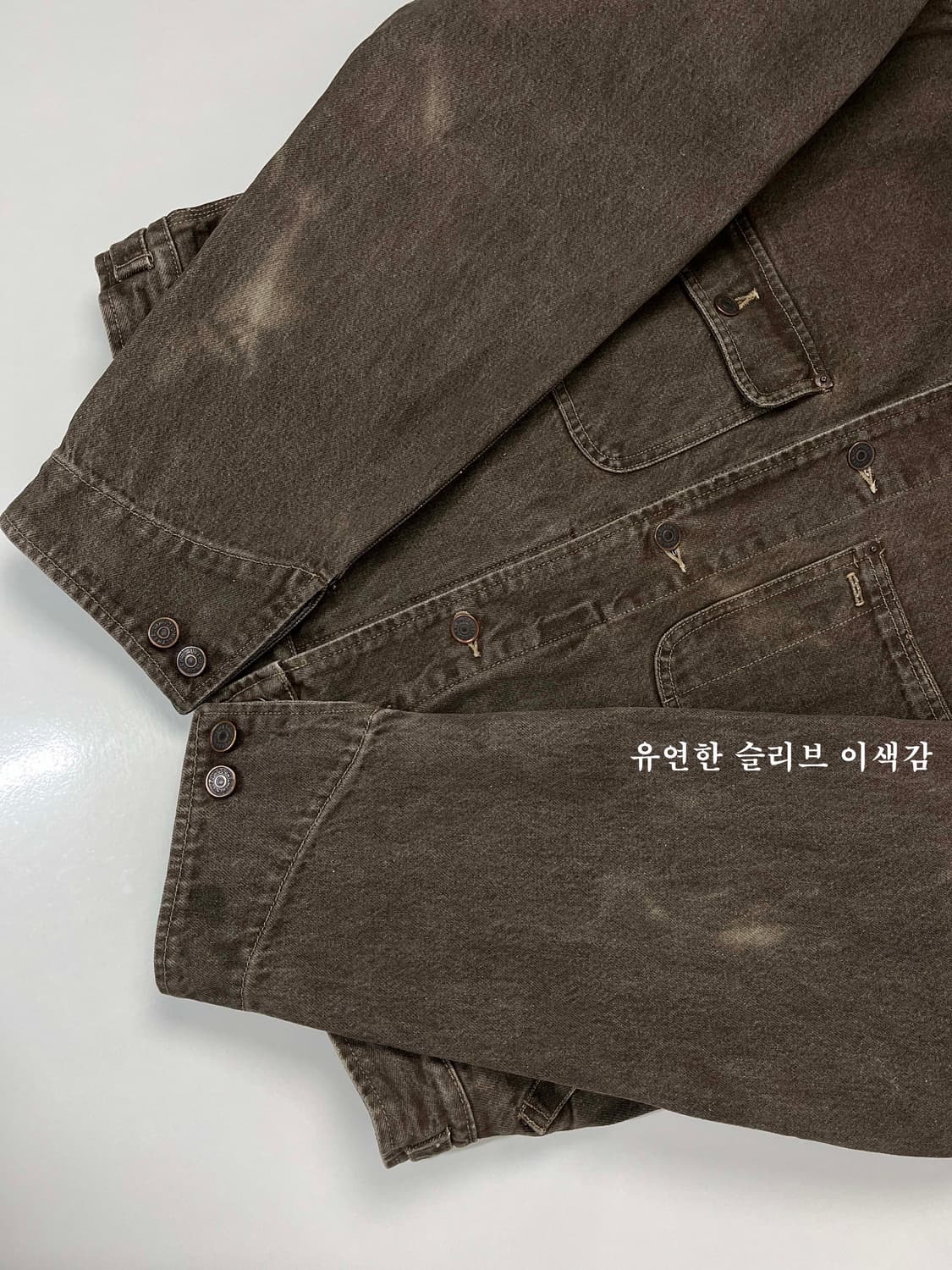 90's usa 폴로랄프로렌 칸예웨스트 스톤그레이 덩가리 데님 트러커자켓 상품이미지9