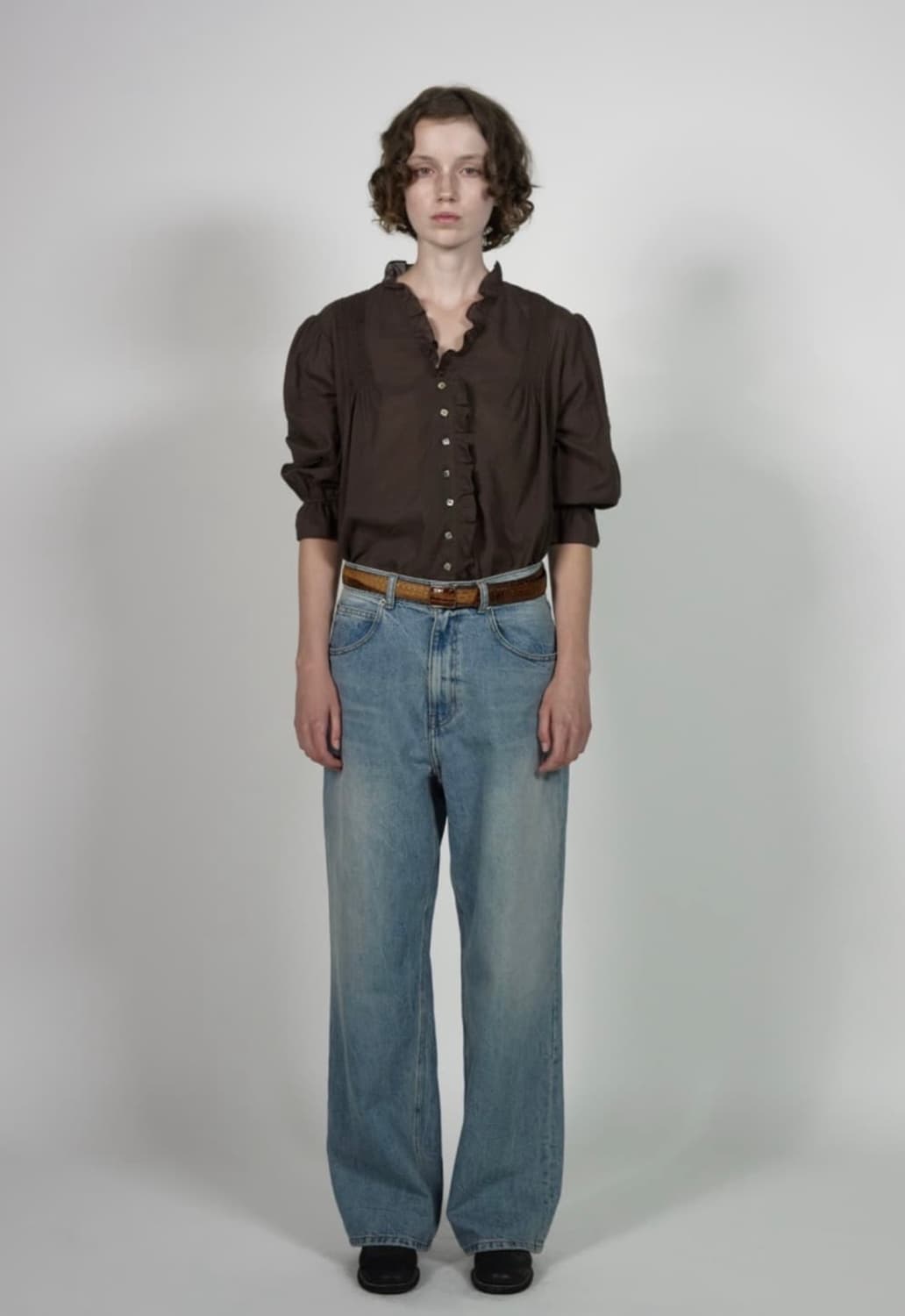 비아플레인 빅토리아 블라우스 브라운 상품이미지2