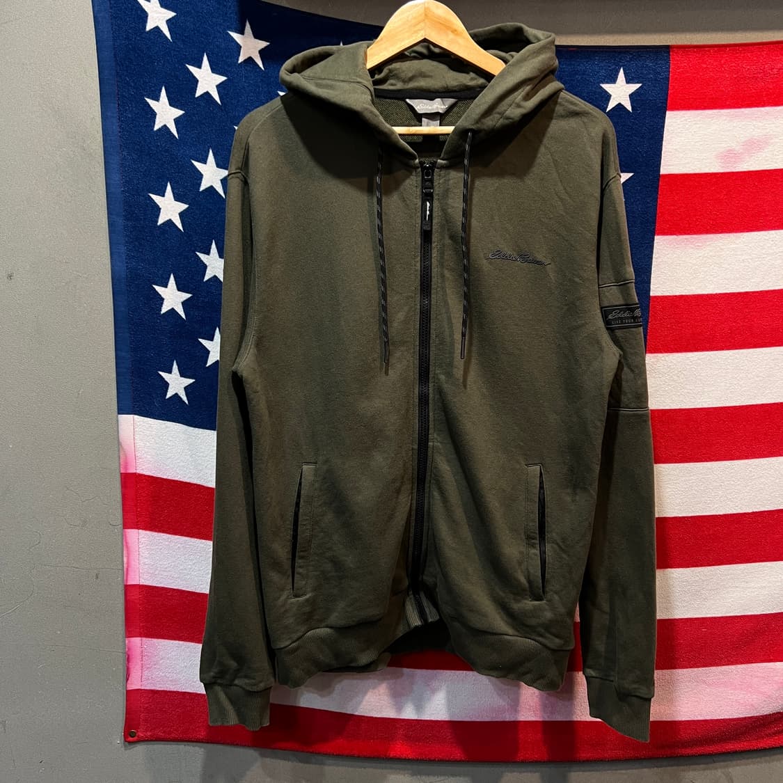 카키 후드집업 상품이미지1