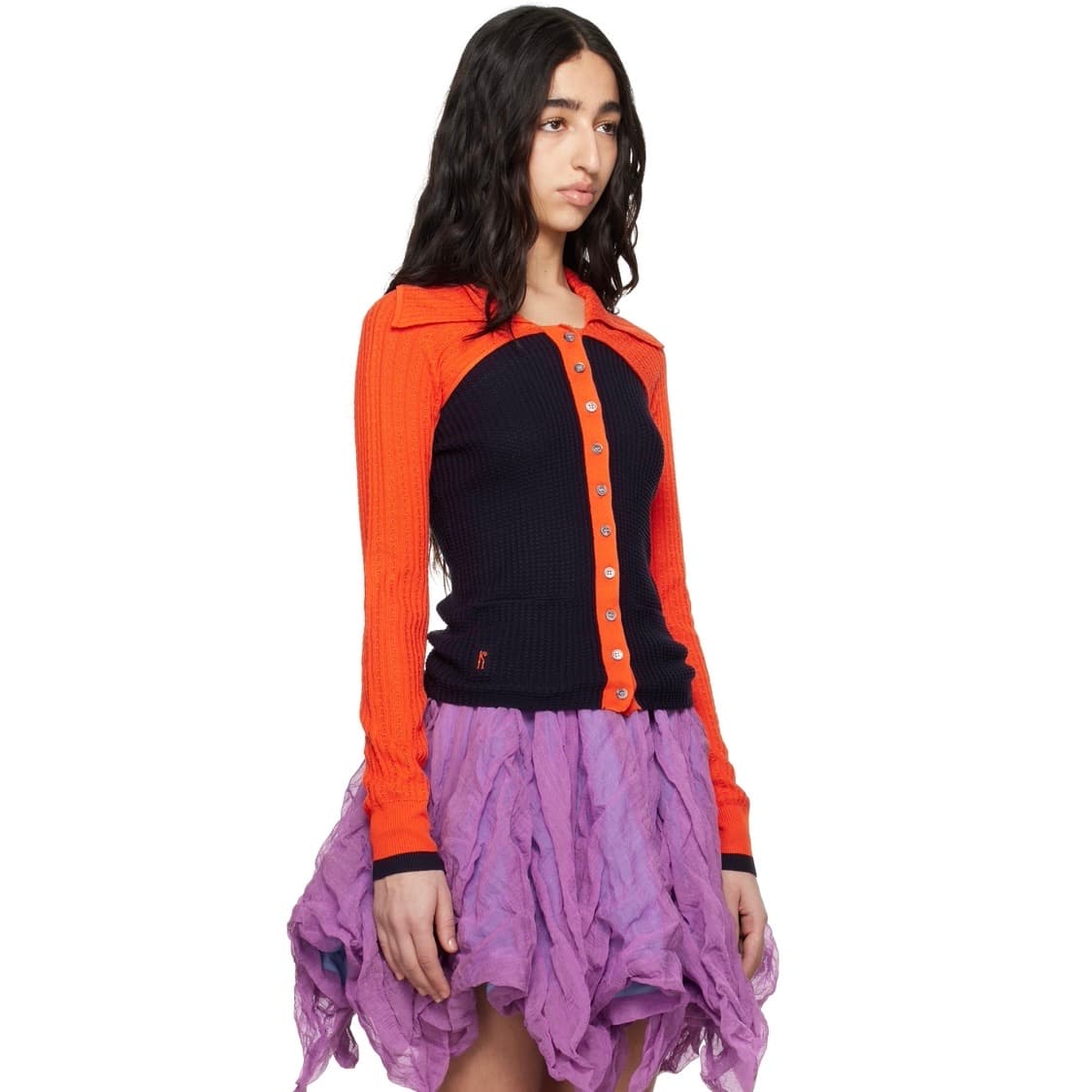 키코 코스타디노브 네이비&오렌지 로버 니트 가디건 상품이미지2