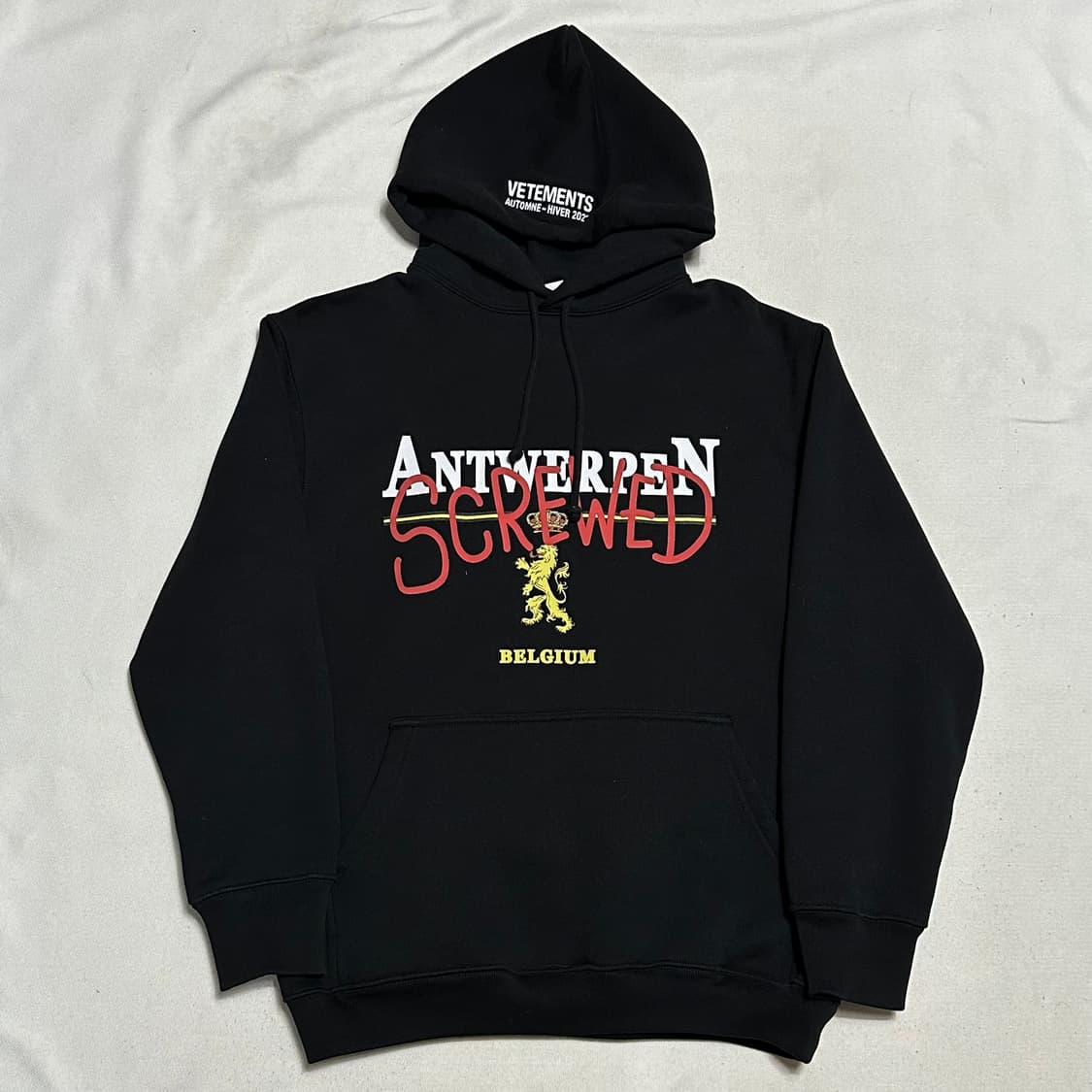 XS 베트멍 앤트워프 로고 블랙 후드티 상품이미지2