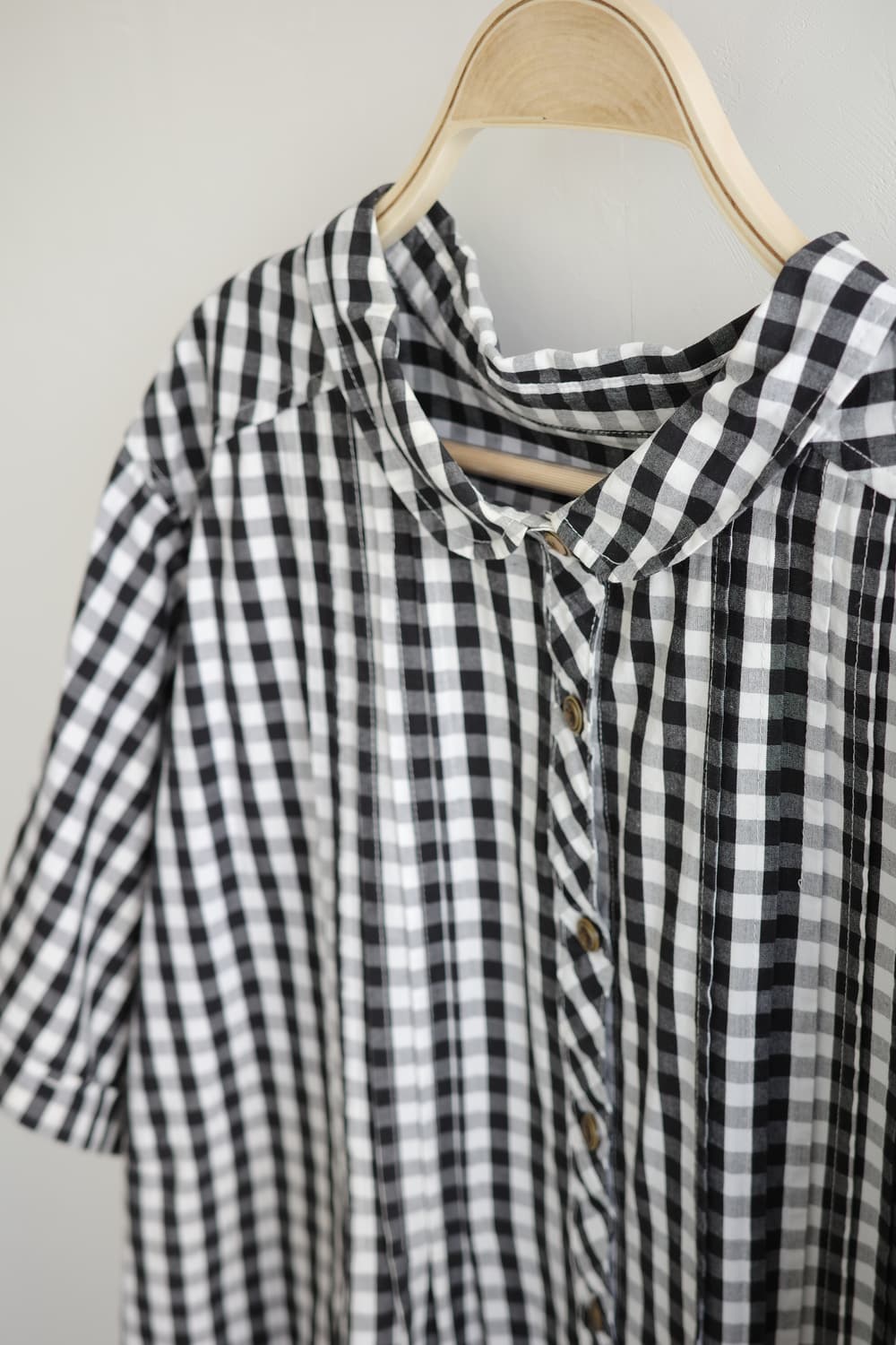 Smile Land 
• 블랙체크 둥근 카라 셔츠 원피스 상품이미지4