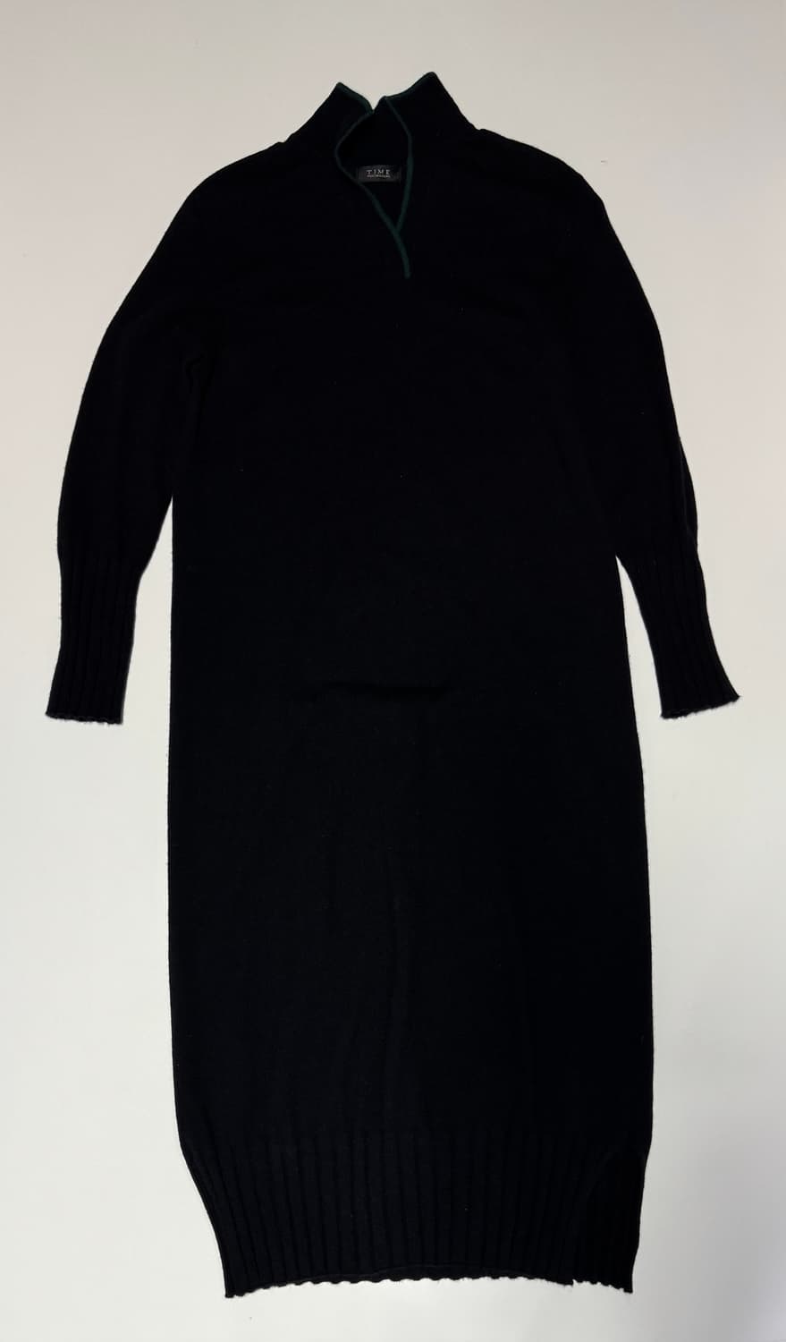 여성 한섬 타임 캐시미어 100% 니트 롱 원피스 블랙 상품이미지1