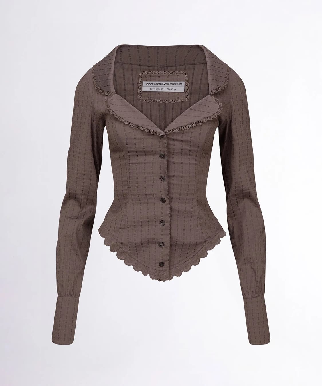 구해요! 스컬프터 Clover Leaf Neck Blouse 블라우스 상품이미지1