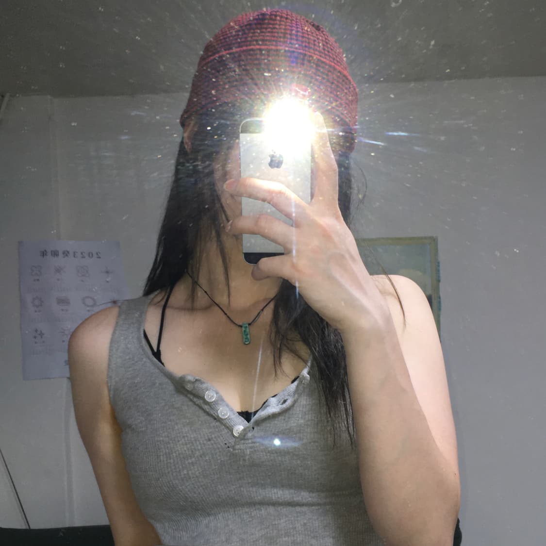 투티/A0 나이키 레드 스트라이프 비니 투웨이 빈티지 상품이미지1