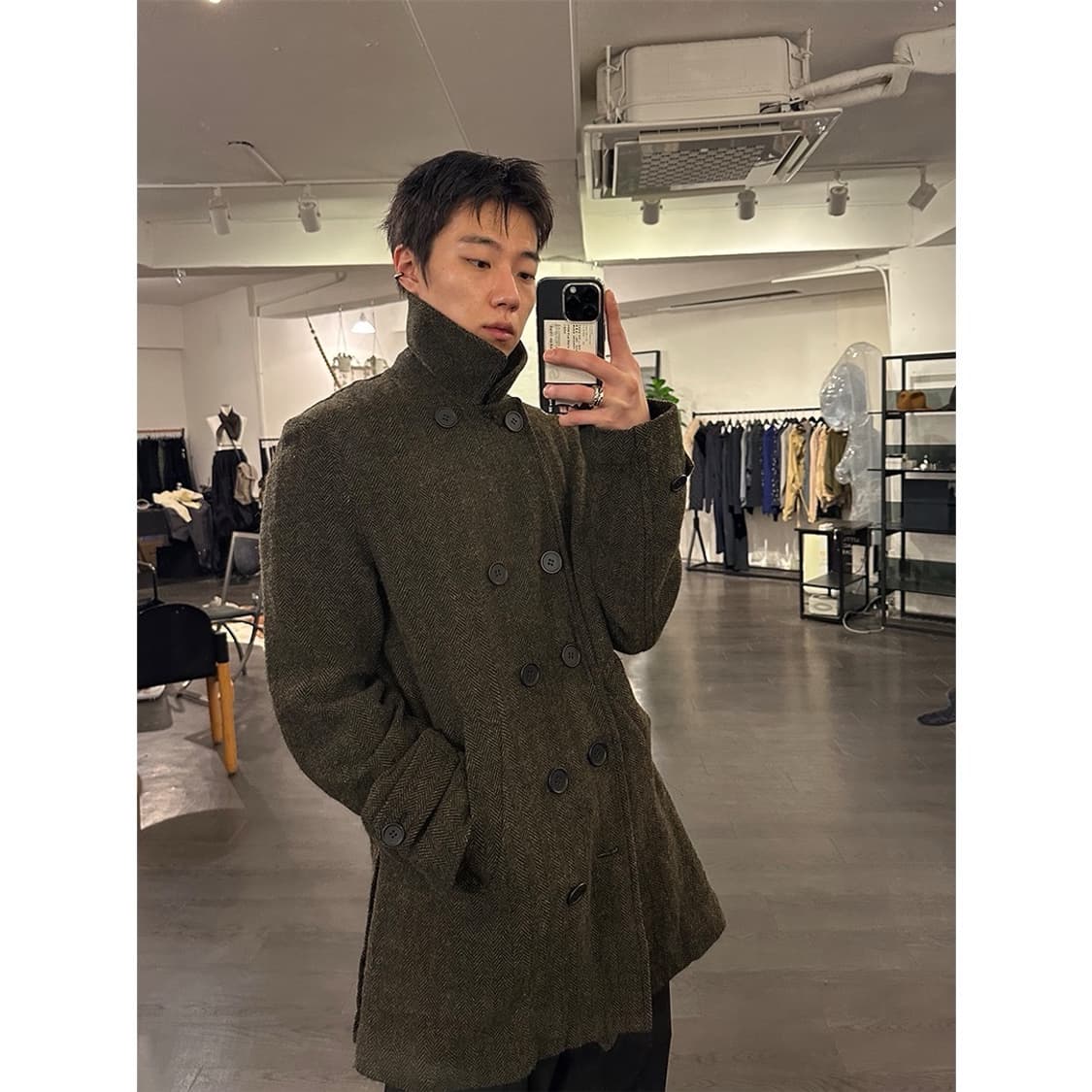 꼼데가르송 옴므듀스 헤링본 피코트 상품이미지5