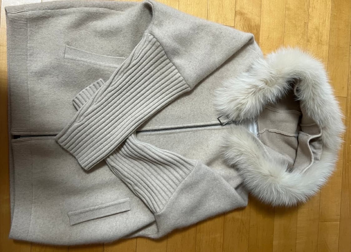 라비타준코 캐시미어 여우털 집업 니트 상품이미지1