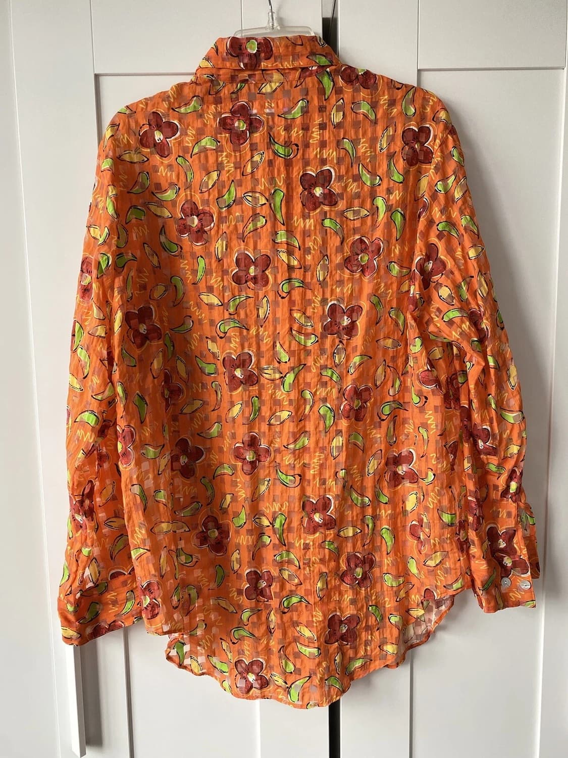 ERL 이알엘 플로럴 프린트 버튼 다운 셔츠 오렌지 상품이미지5