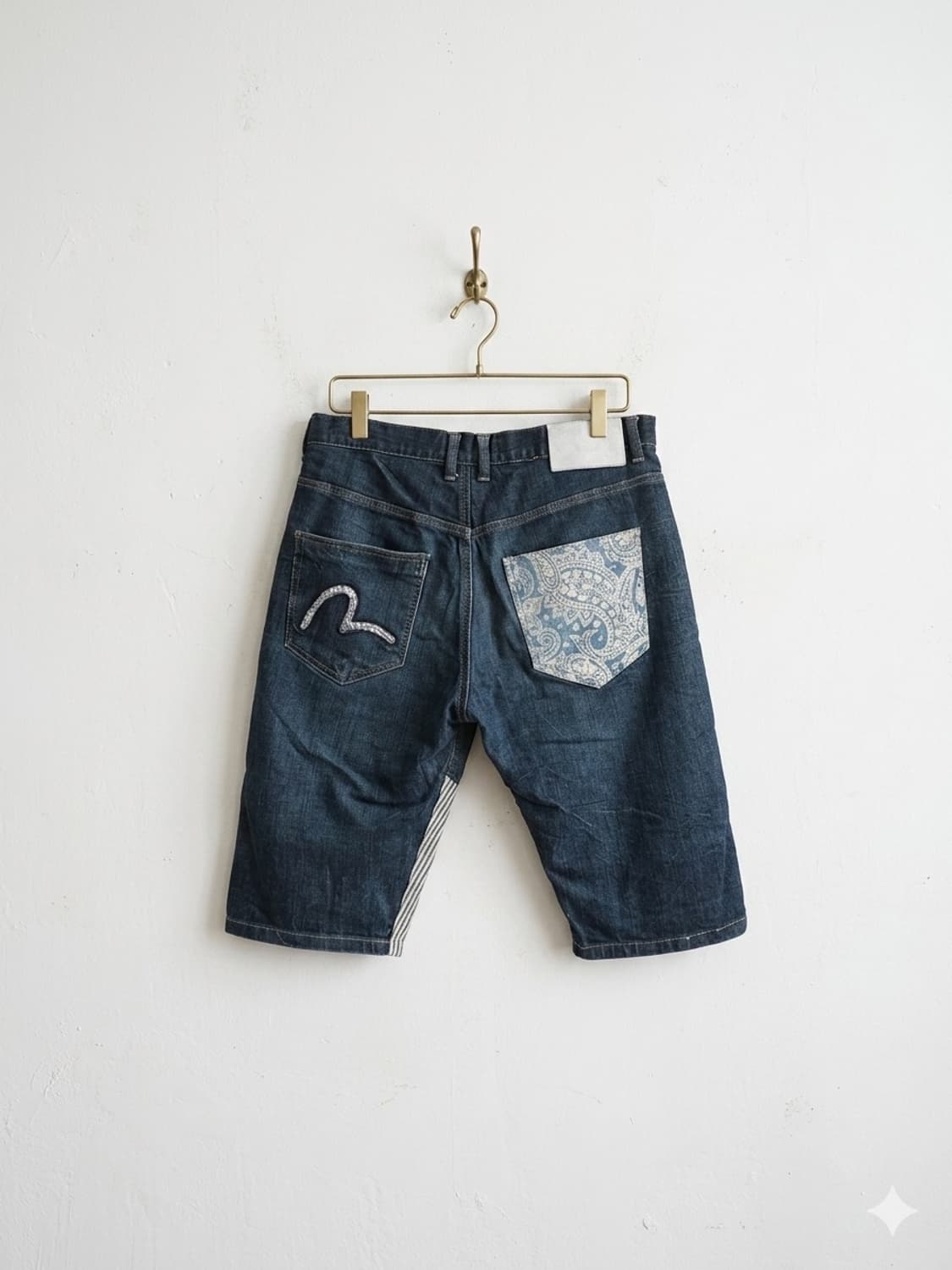  에비스 페이즐리 패치워크 데님 쇼츠 상품이미지2
