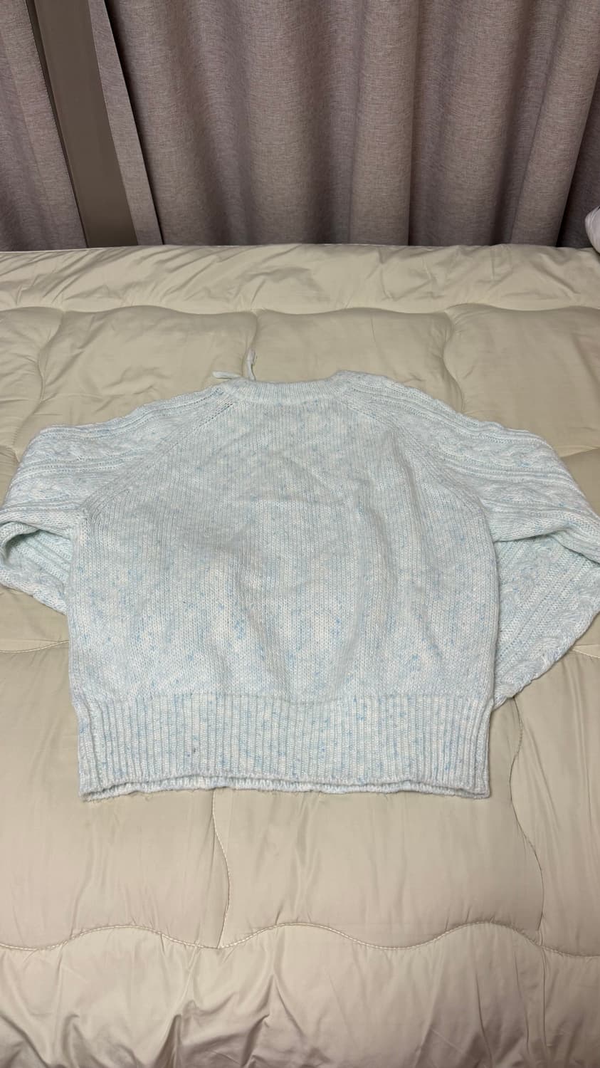 에잇세컨즈 케이블스트랩 풀오버니트 스카이블루 S 상품이미지2