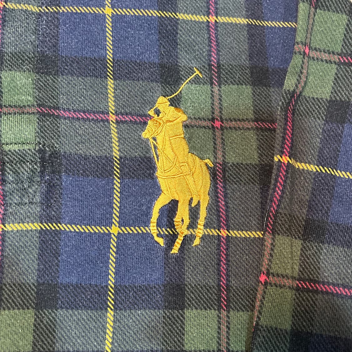 [L] 90s 폴로 랄프로렌 빅포니 블랙와치 럭비티 상품이미지2